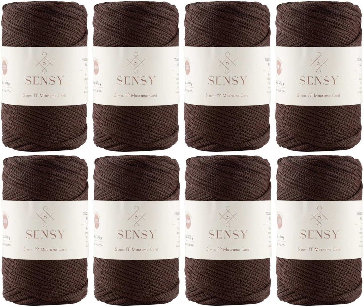 8 Skeins of Sensy Premium 5mm Polyester Rope for Crafting