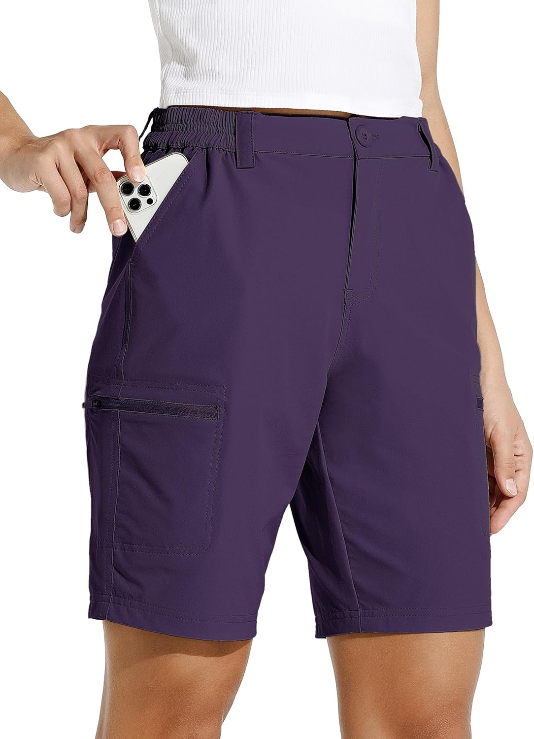 Willit Women's 10in Hiking Cargo Shorts for Active Summer Fun