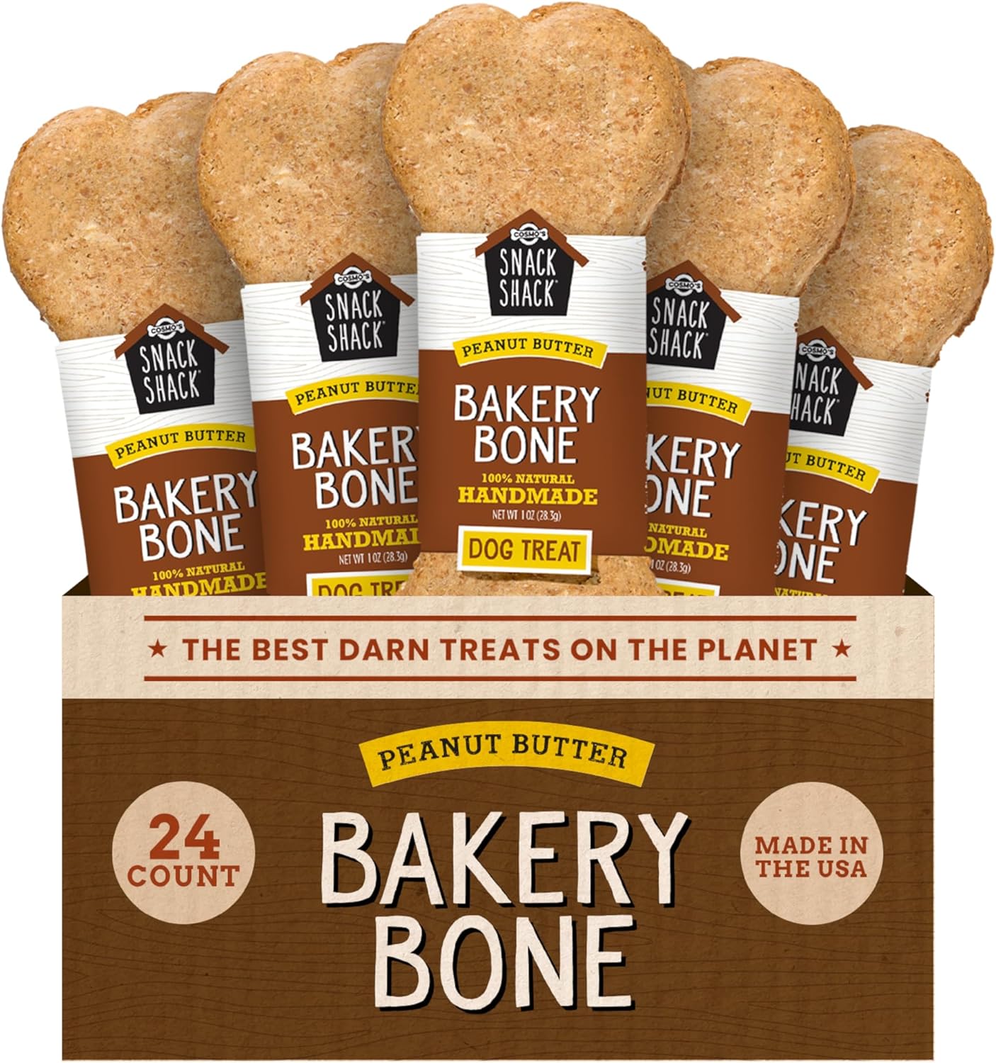 Cosmo's Snack Shack Peanut Butter Bakery Bone - All Natural Treats