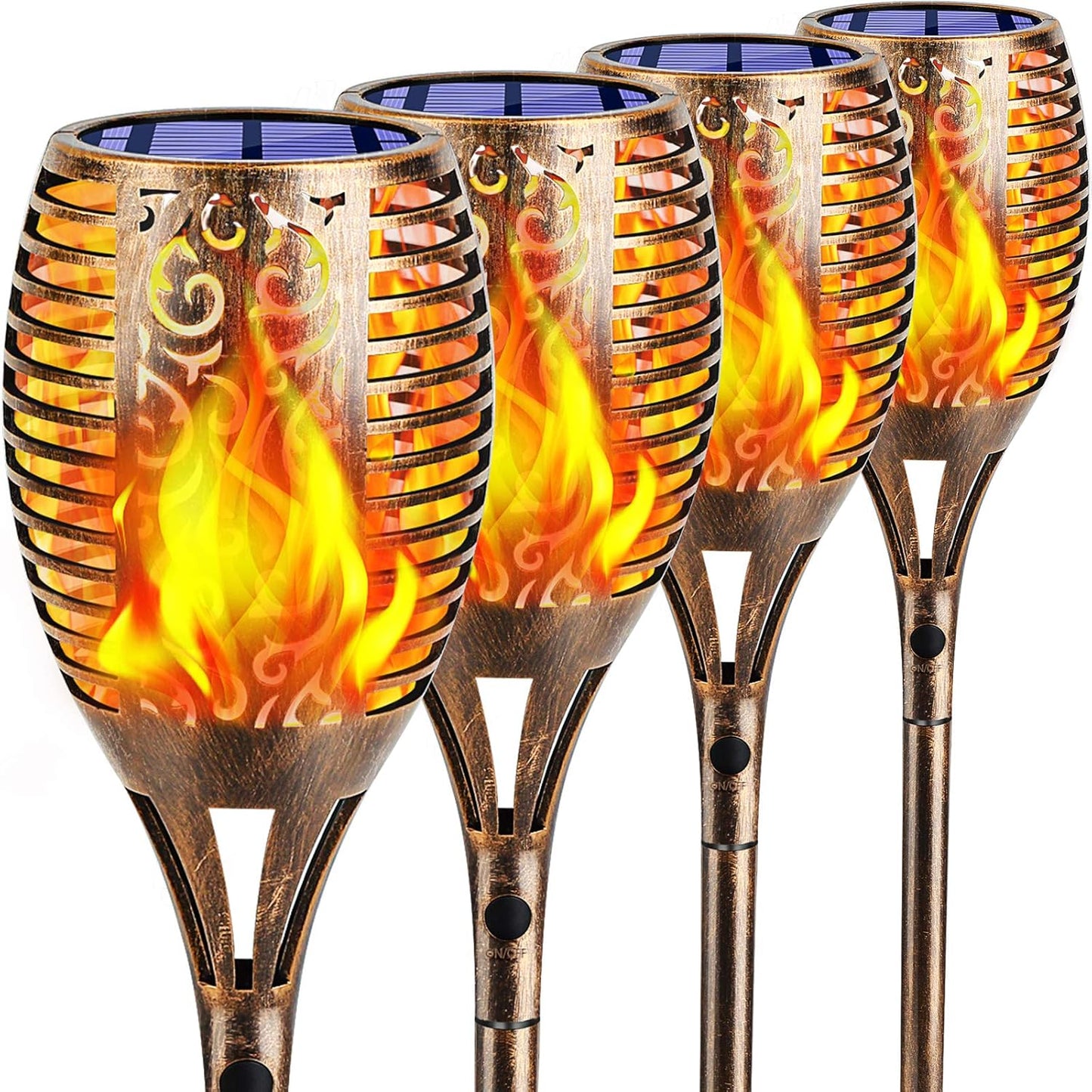 TomCare Solar Lights Outdoor 99 LED Flickering Flame Torch Lights