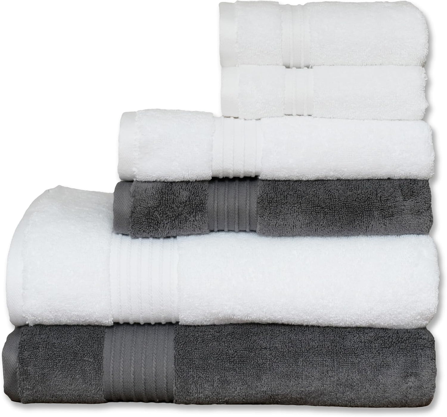 Milara Turkish Bath Towels Set of 6 - Ultra-Soft & Absorbent