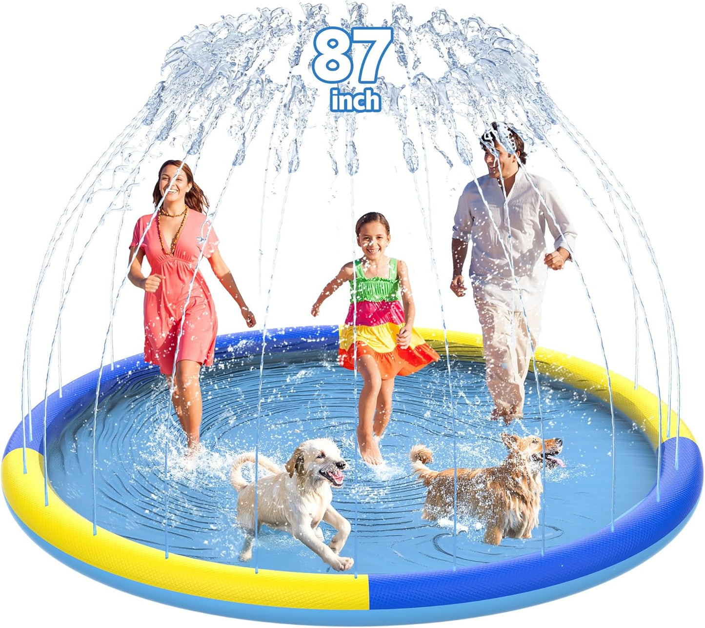 87in Non-Slip Splash Pad for Kids and Dogs - Summer Fun