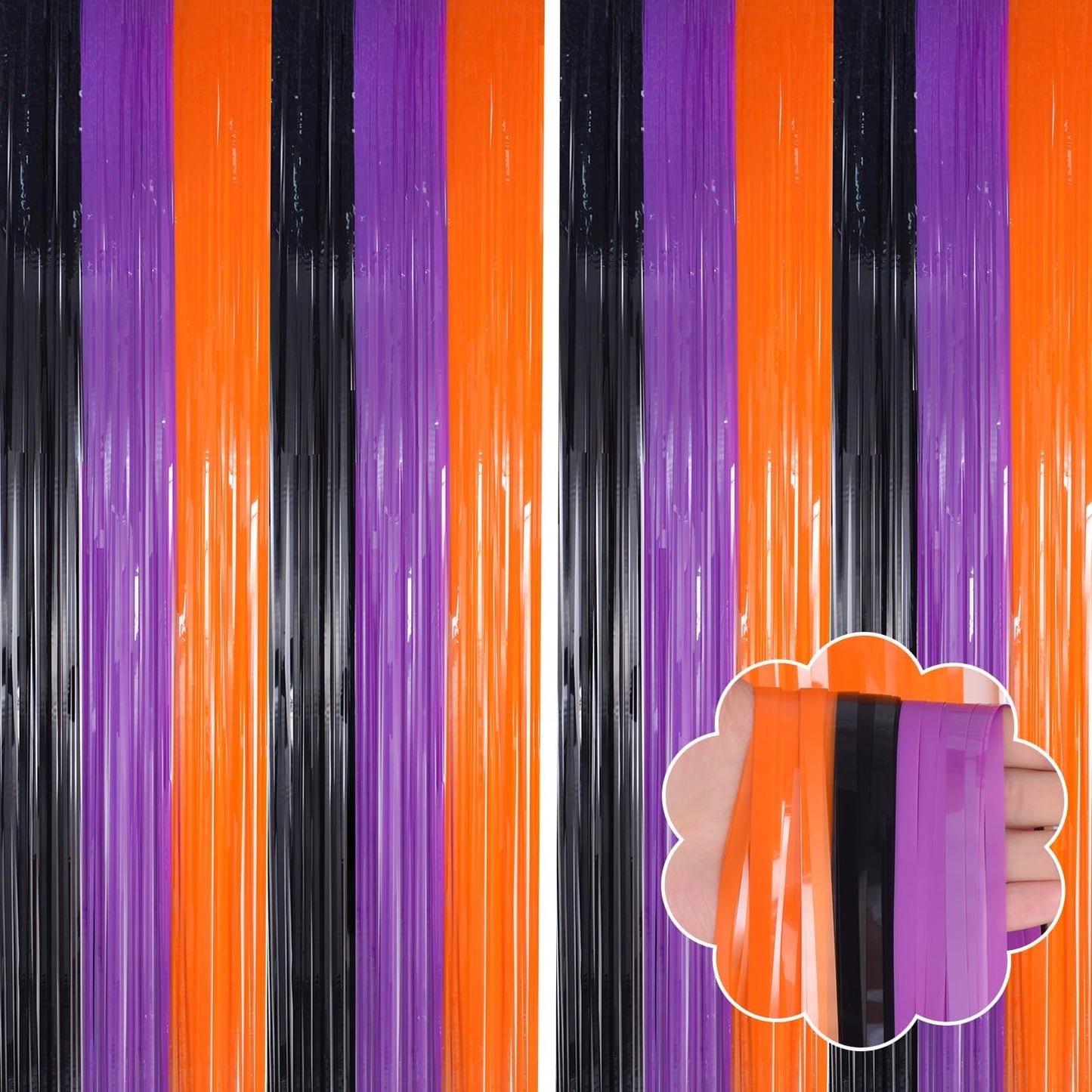 Halloween Foil Fringe Backdrop 2-Pack - Party Perfection!