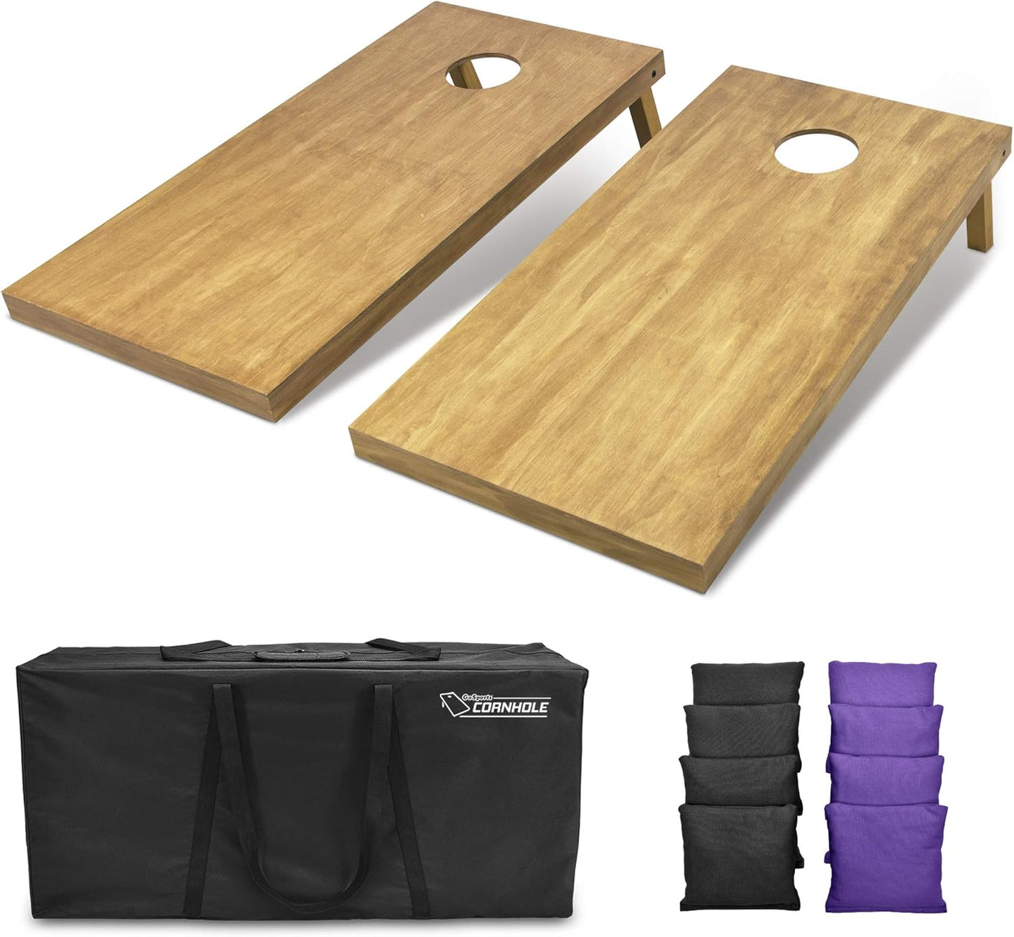 GoSports 4 ft x 2 ft Regulation Size Wooden Cornhole Boards Set