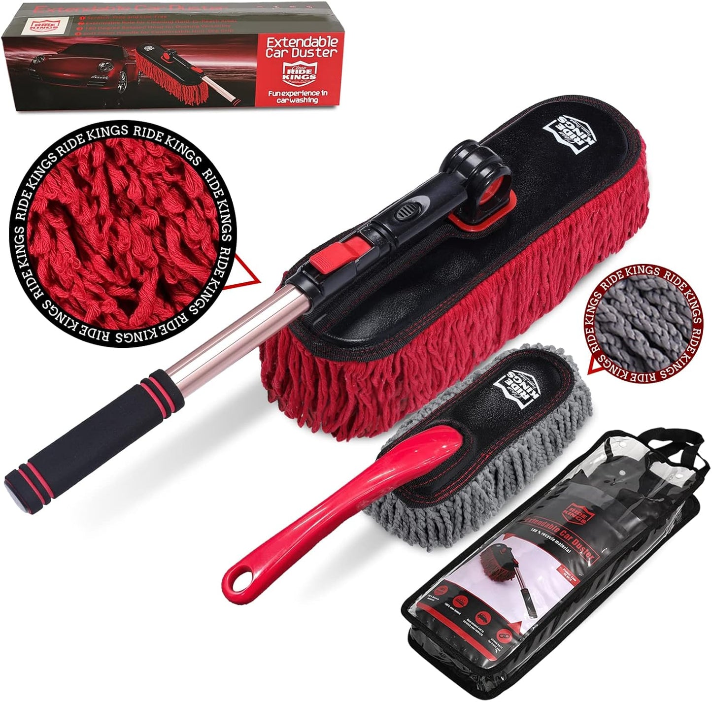 Car Duster Exterior Scratch Free with Extendable Handle for Cleaning