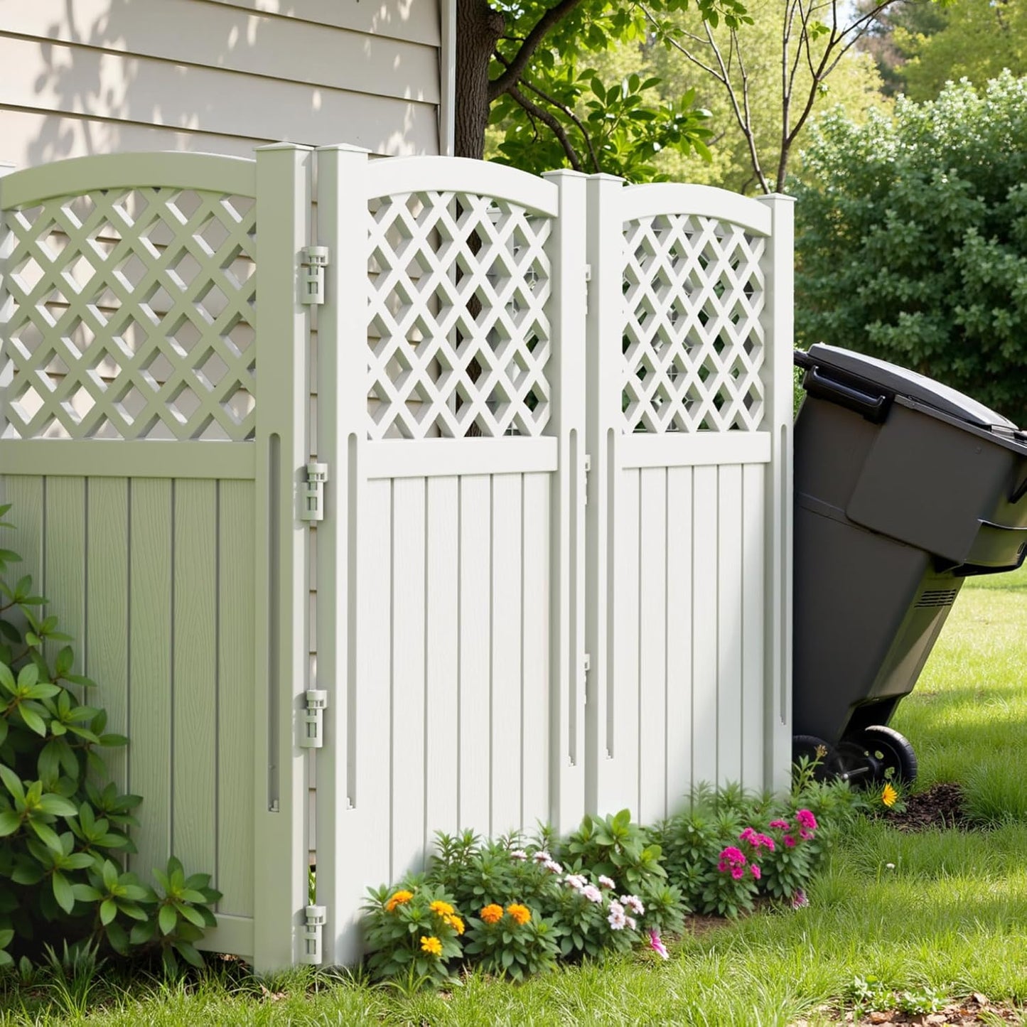 Greesum Outdoor Privacy Screen - Hide Trash Cans & Pool Equipment!