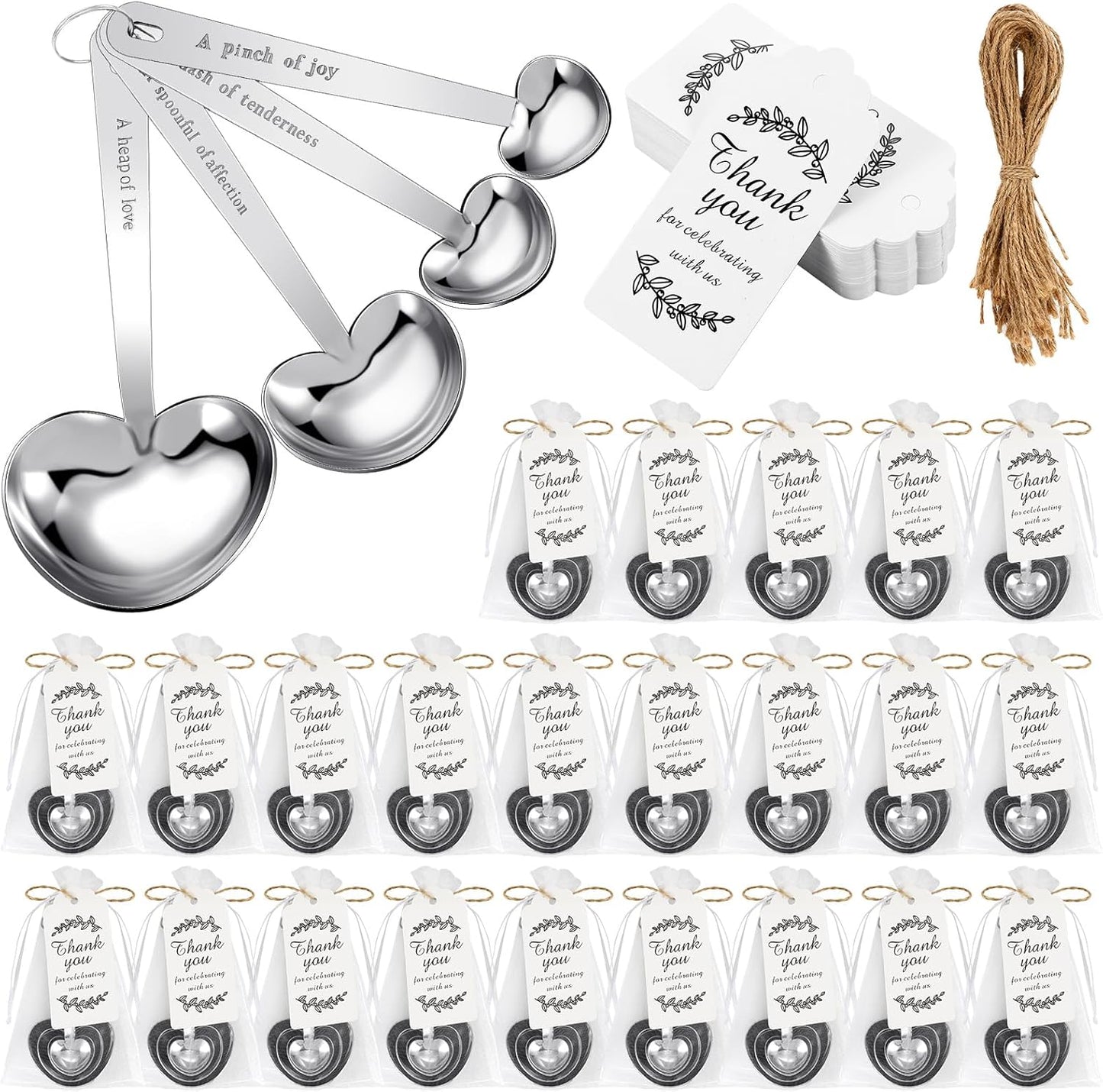 Heart Shaped Measuring Spoon Set for Weddings and Showers