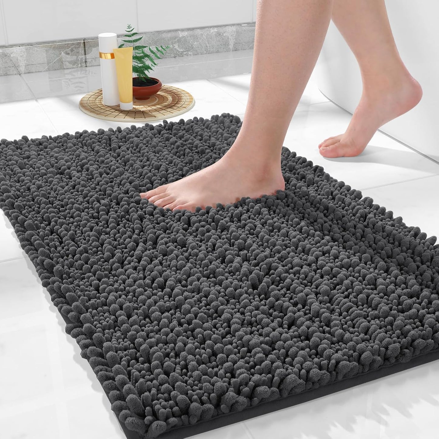 Yimobra Large Non Slip Washable Chenille Bath Mat for Comfort