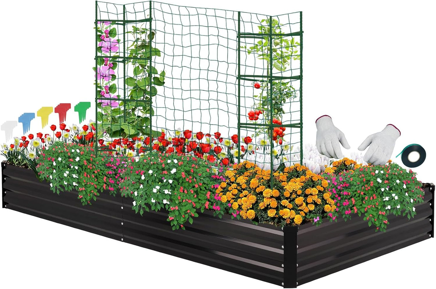 ONCEMORE Galvanized Raised Garden Bed for Vegetables and Herbs