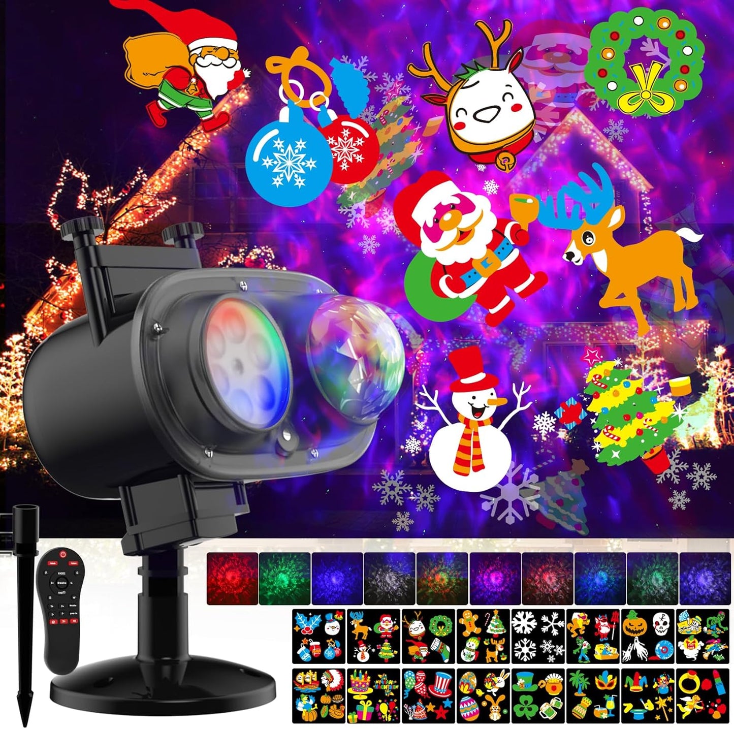 Sunbox Outdoor Christmas Projector - 26 HD Effects - Remote Control