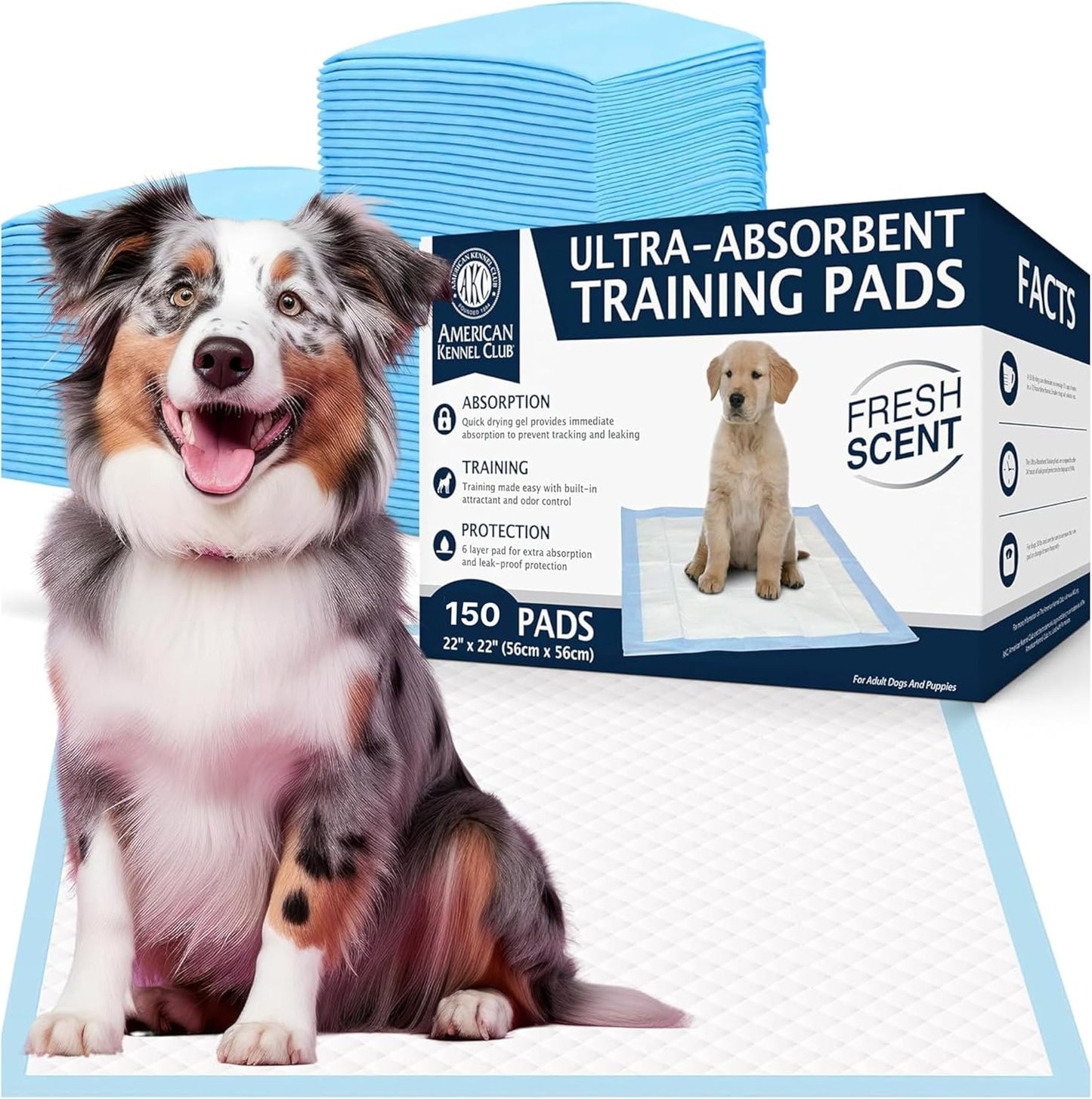 Ultra Absorbent Odor Control Training Pads for Dogs 22 x 22