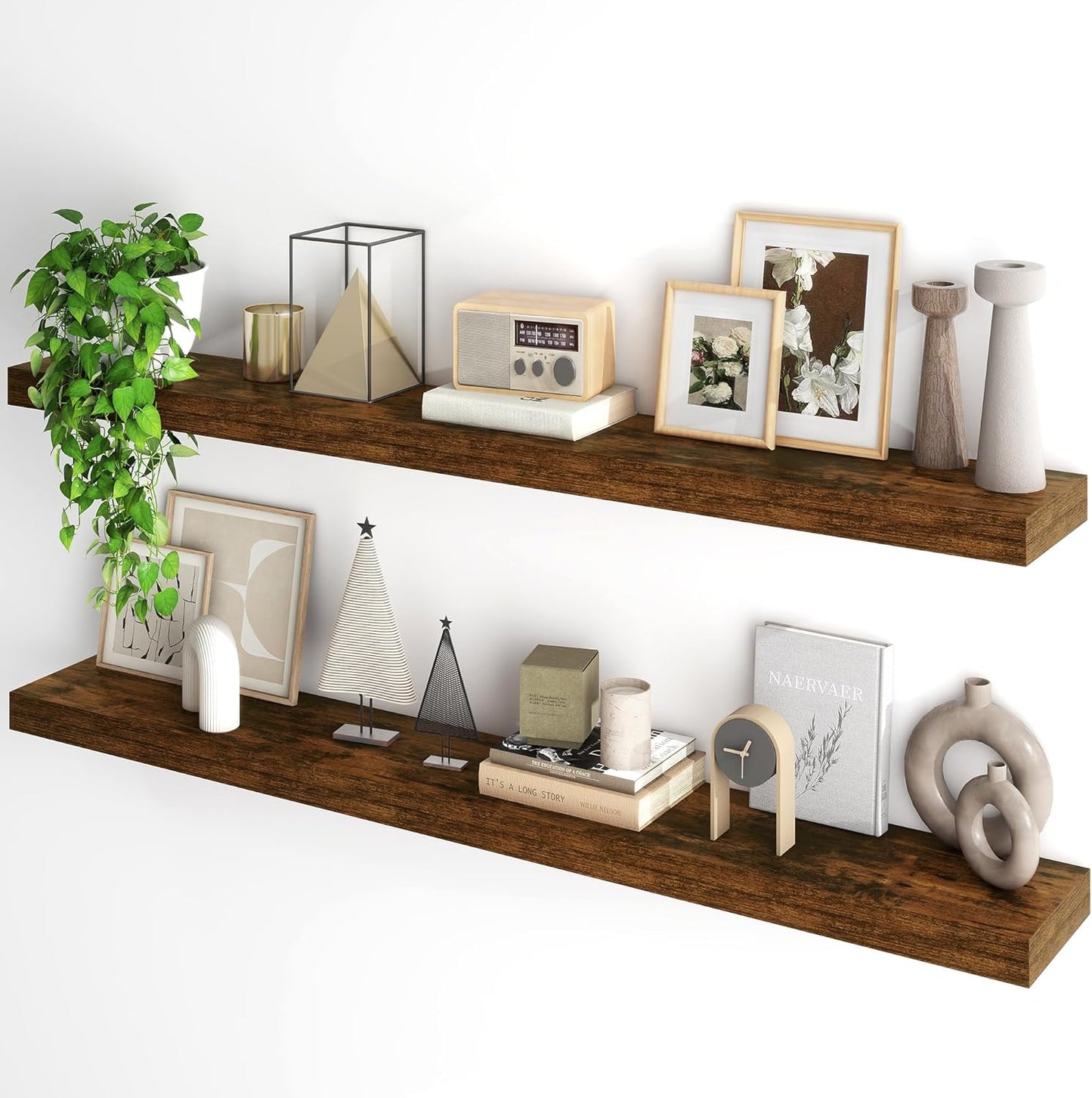 55Inch Floating Shelves Set of 2 for Stylish Home Decor