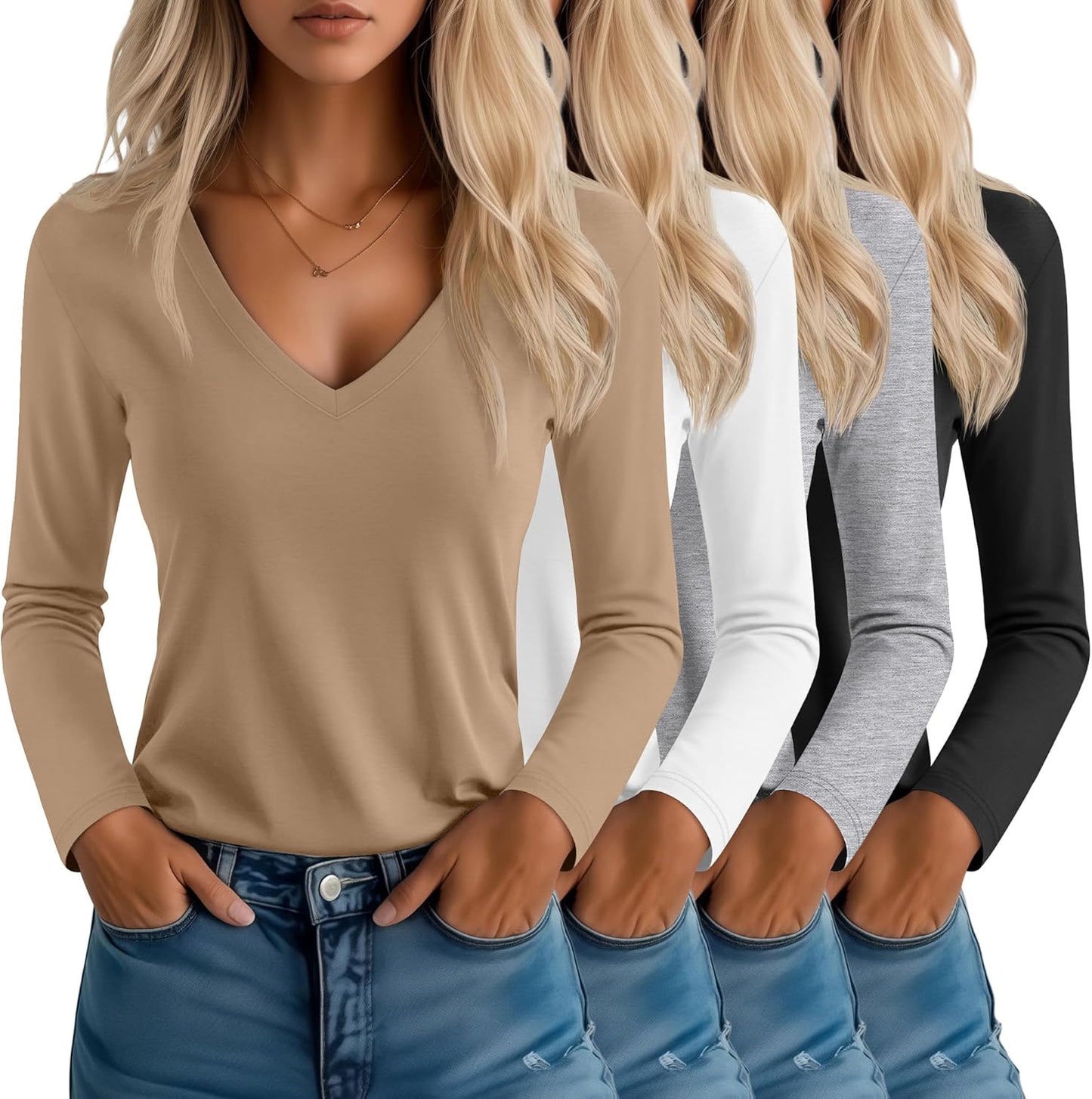 Neer Women's Long Sleeve Casual T-Shirts for Everyday Wear