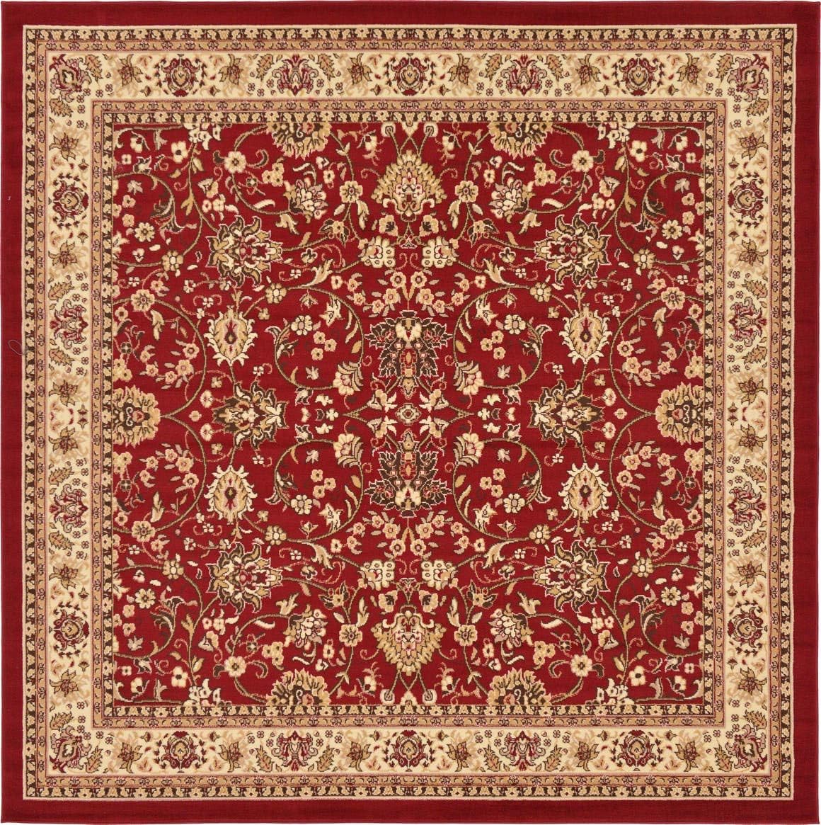 Unique Loom Sialk Hill Collection Area Rug in Burgundy/Cream