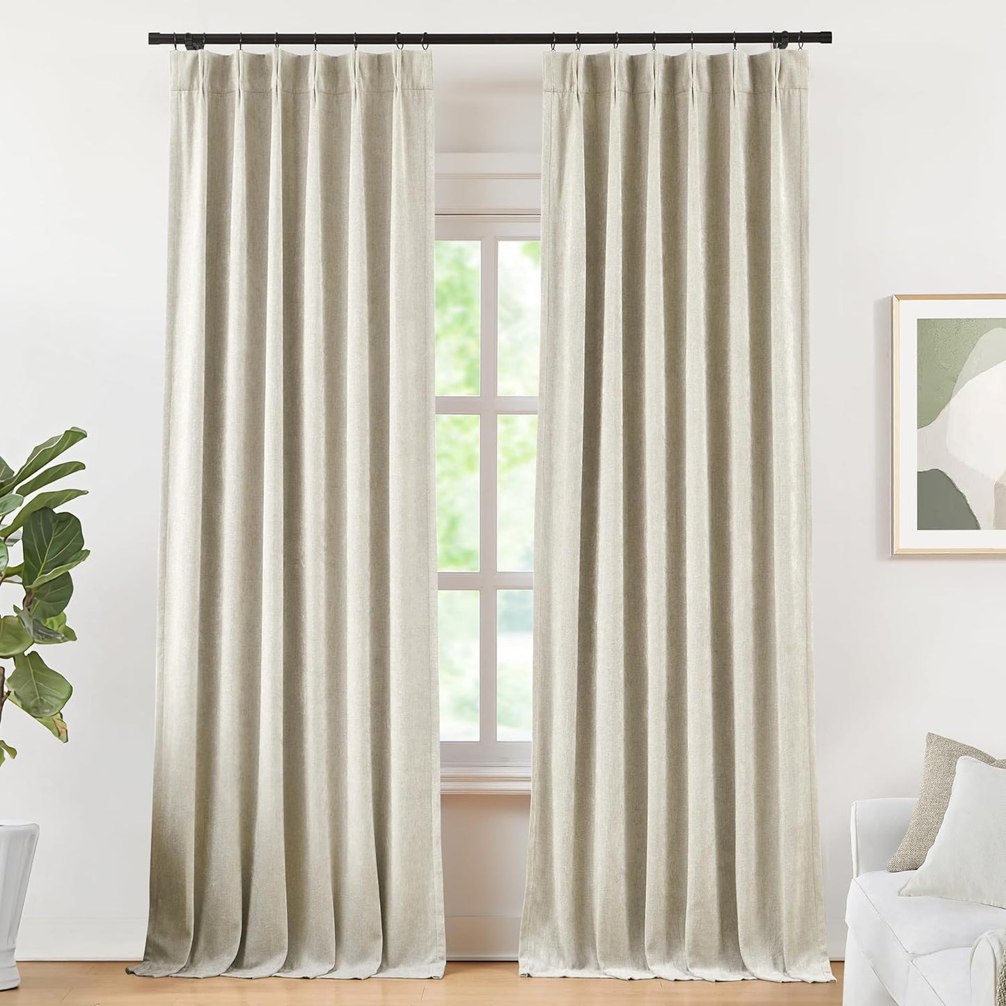 Full Blackout Velvet Chenille Curtains - 108 Length, Soundproof Drapes for Bedroom/Living Room
