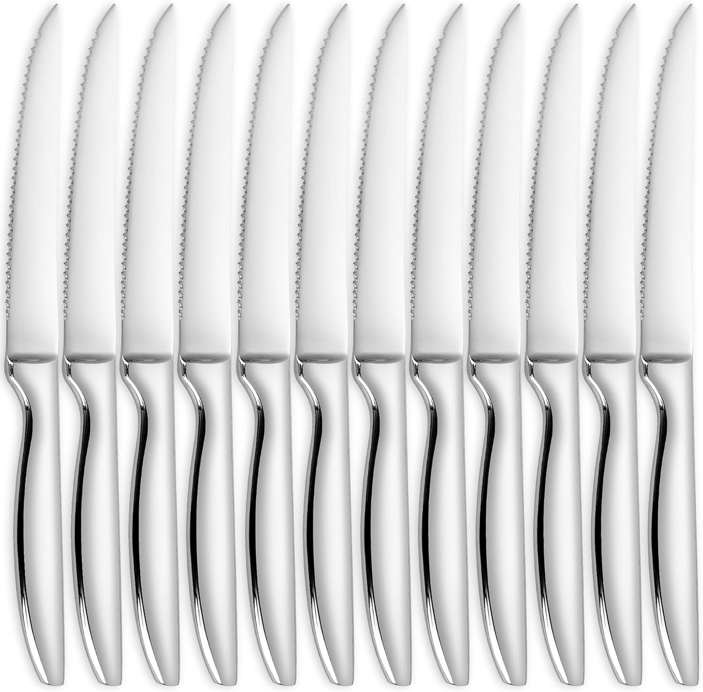 SuperCook Steak Knives Set of 12 for Effortless Cutting