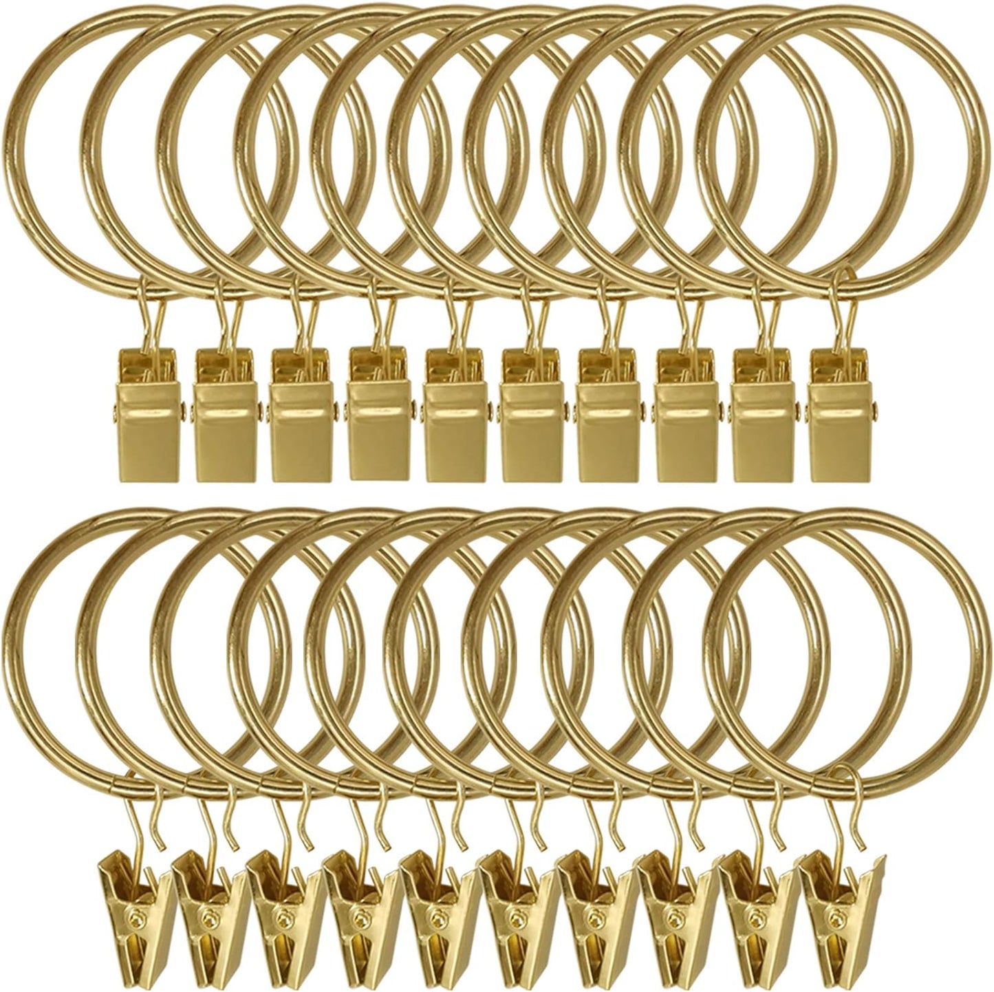 Gold Curtain Rings: Securely Hang Drapes & Bows - 20 Pack