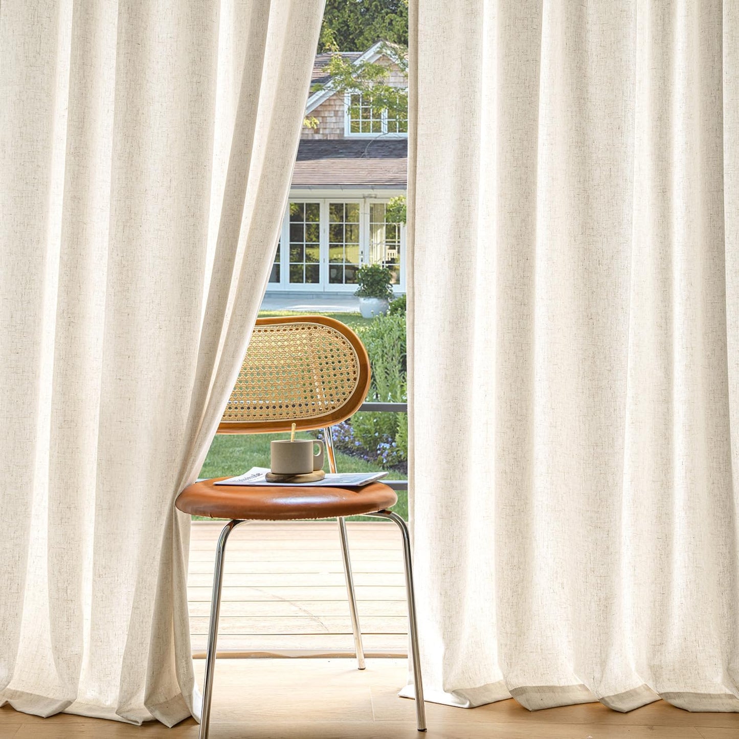 MIULEE Non-See-Through Privacy Linen Curtains for Home Decor