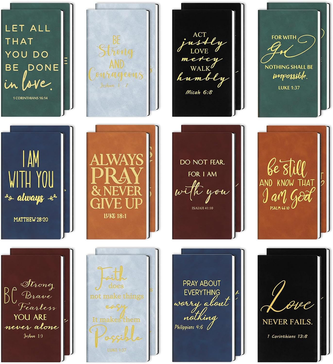 Christian Gifts Bulk Party Set - Inspirational Leather Journals