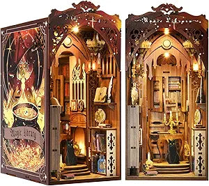 DIY Miniature Dollhouse Book Nook Kit for Enchanting Decor