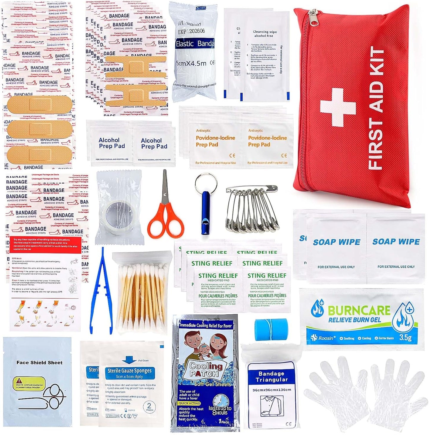 107 Piece Compact First Aid Kit for Home & Travel