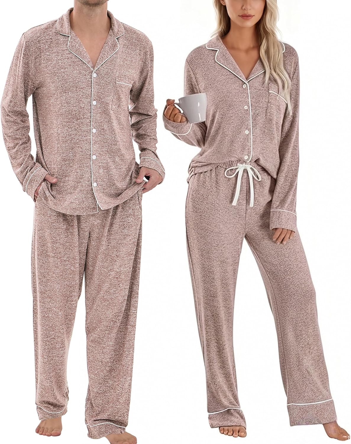 Matching Pajamas for Couples - Soft Warm Long Sleeve Sleepwear