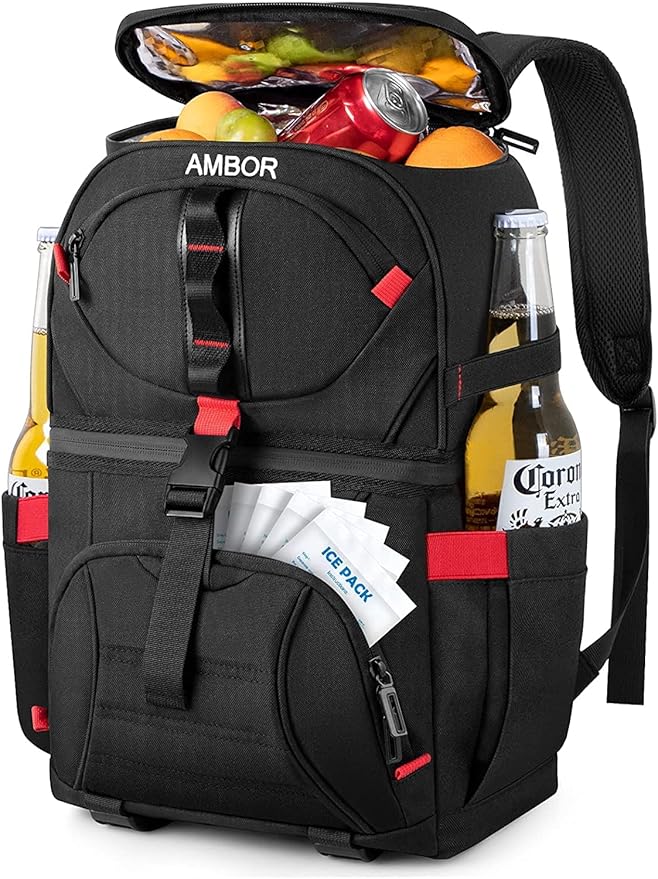 Cooler Backpack with 5 Ice Packs for Hiking and Camping