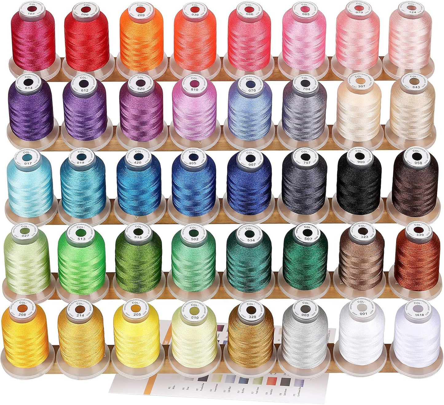 Vibrant 40 Color Embroidery Thread Kit 500M by New brothread