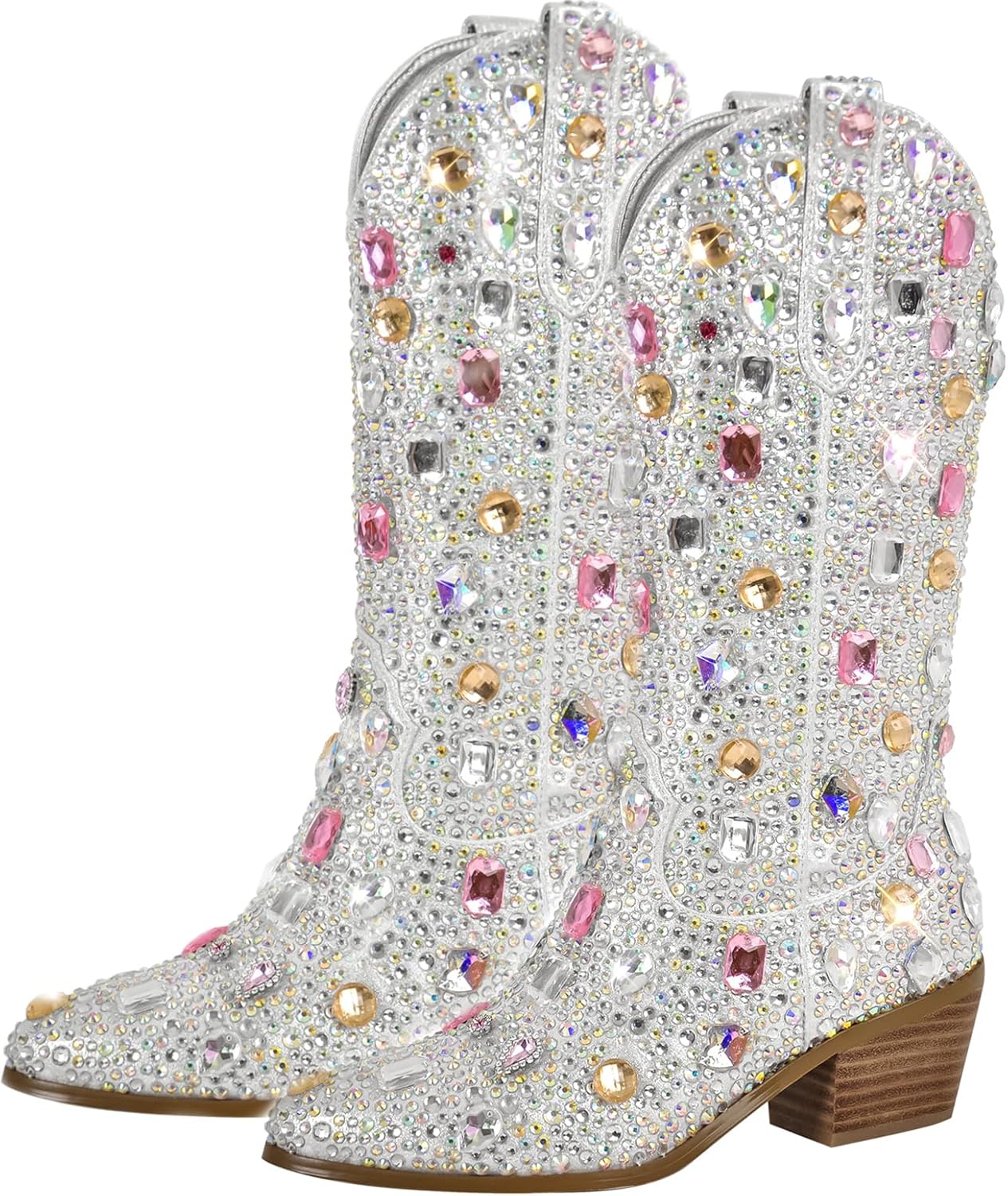Rhinestones Cowboy Cowgirl Style Boots for Women with 2INCH Heels