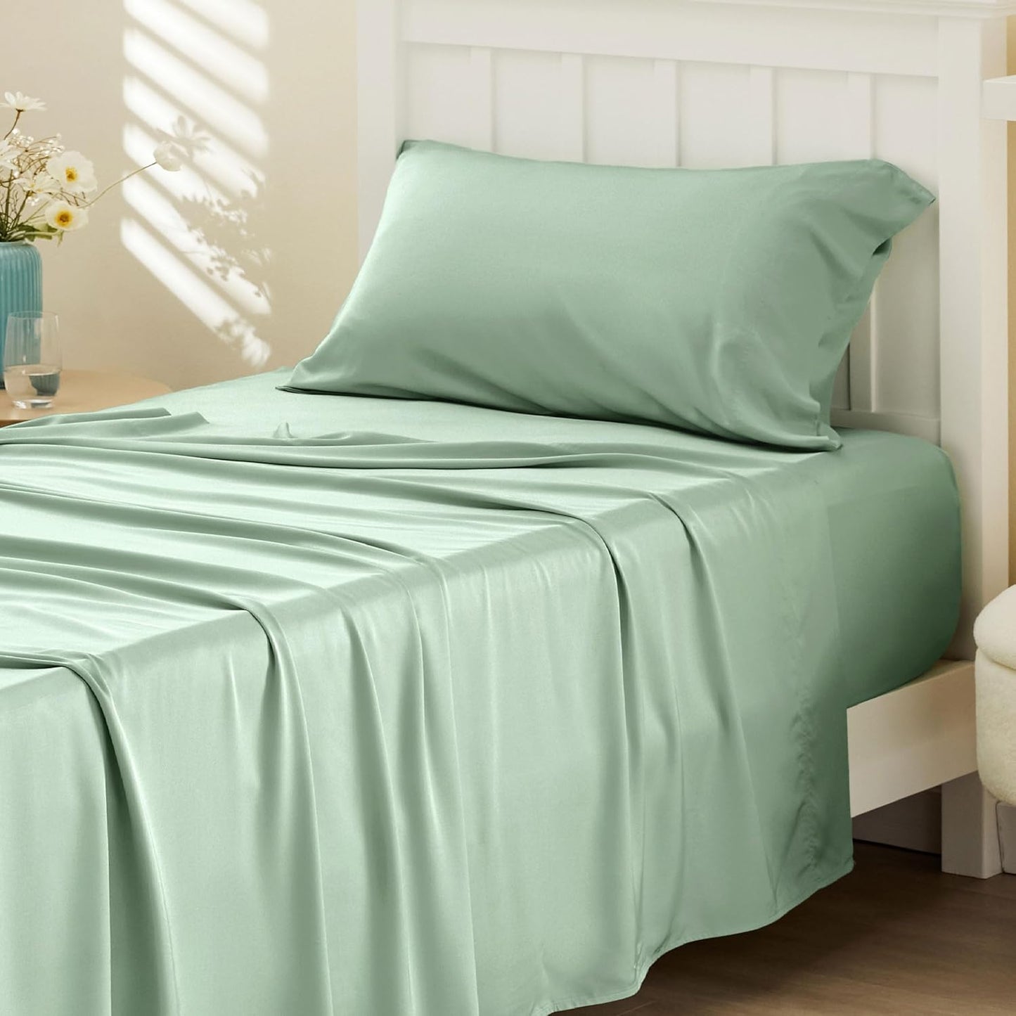 Cooling Sheets Twin Set for Hot Sleepers - Soft Bamboo Fabric