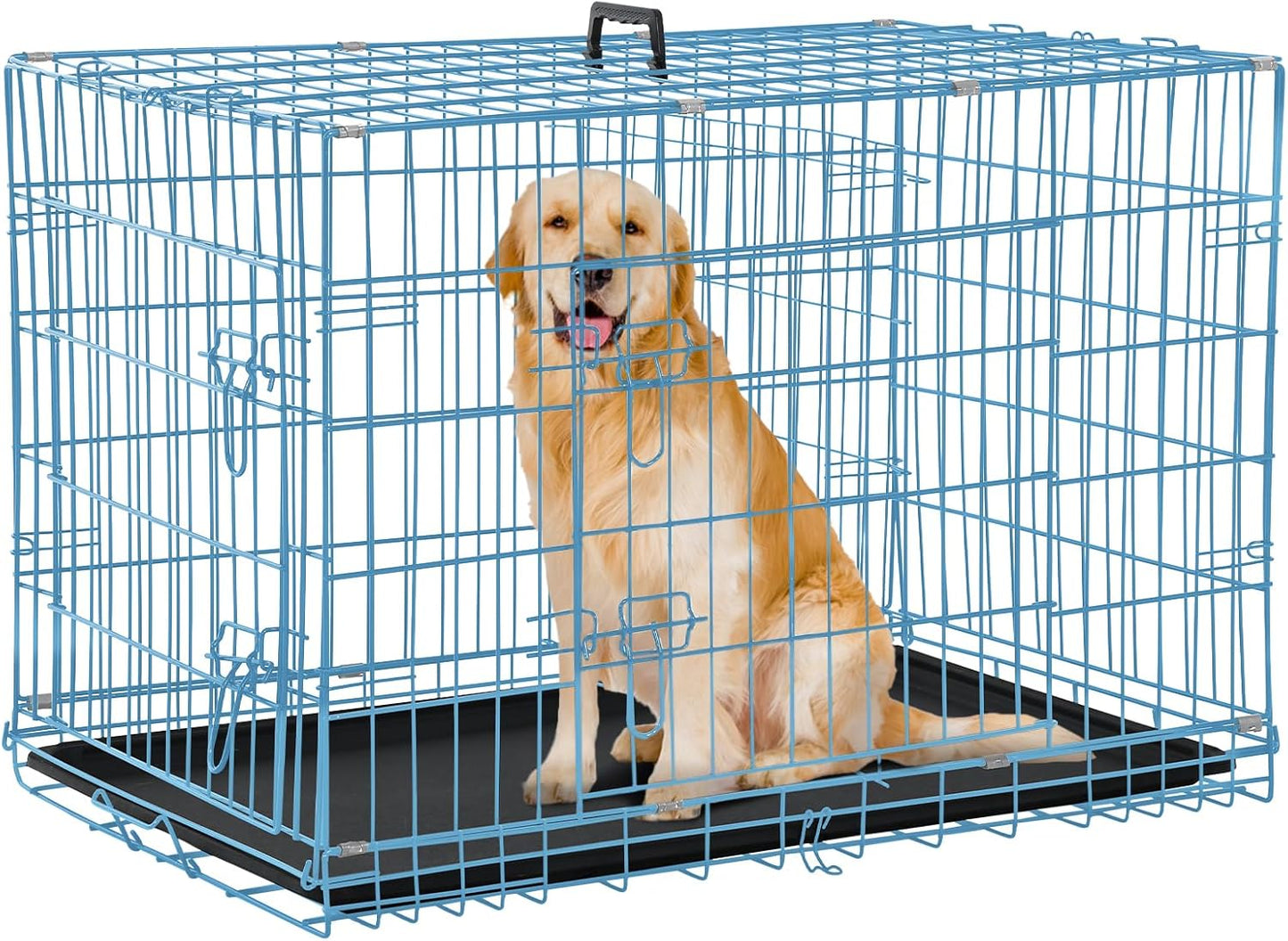 Dog Crate for Large Medium Dogs - Heavy Duty Folding Kennel