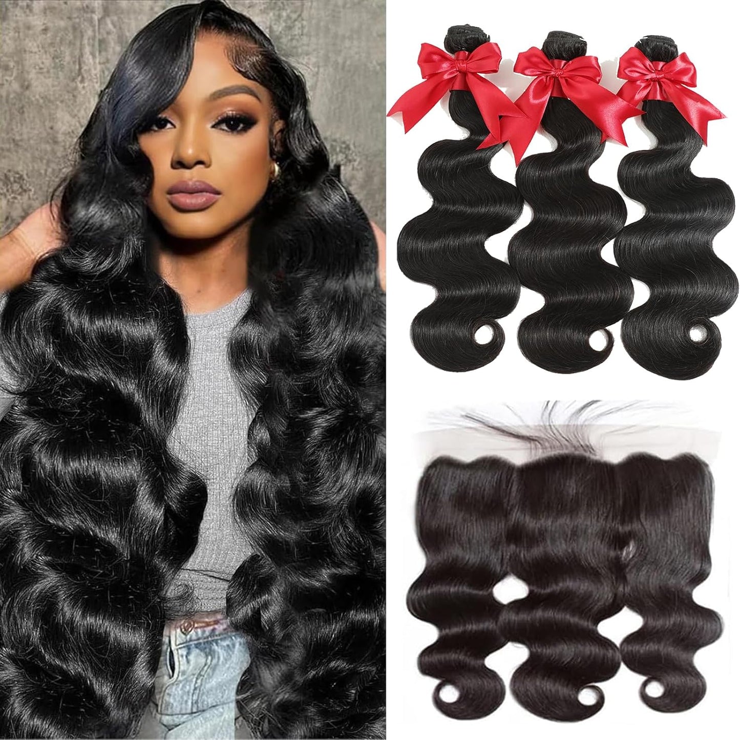 12A Human Hair Bundles with Frontal for Stunning Styles