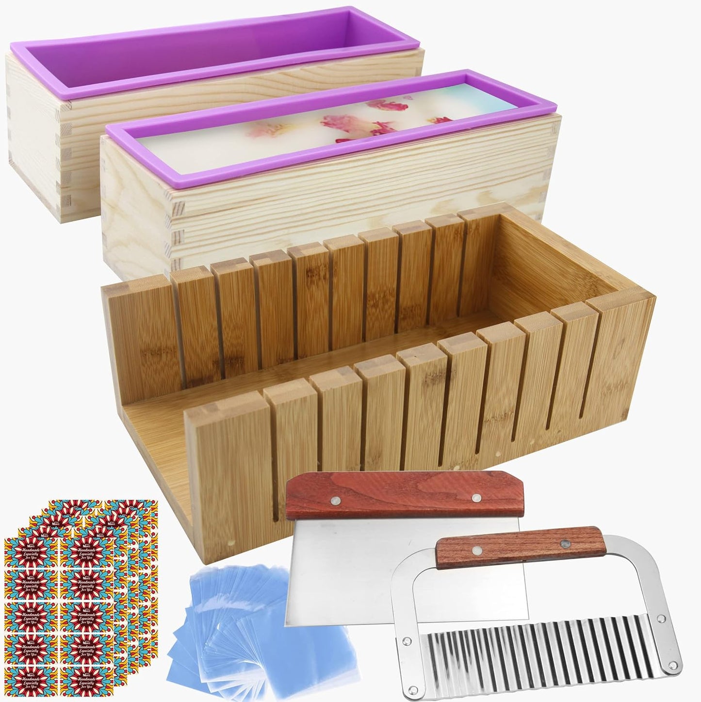 2 PCS Silicone Soap Molds Making Kit for Crafting and Baking