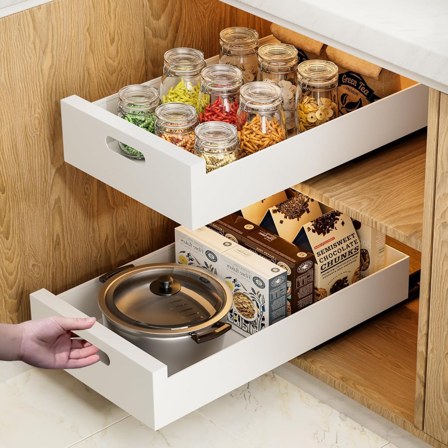 21in Deep Pull Out Cabinet Organizer for Easy Kitchen Storage