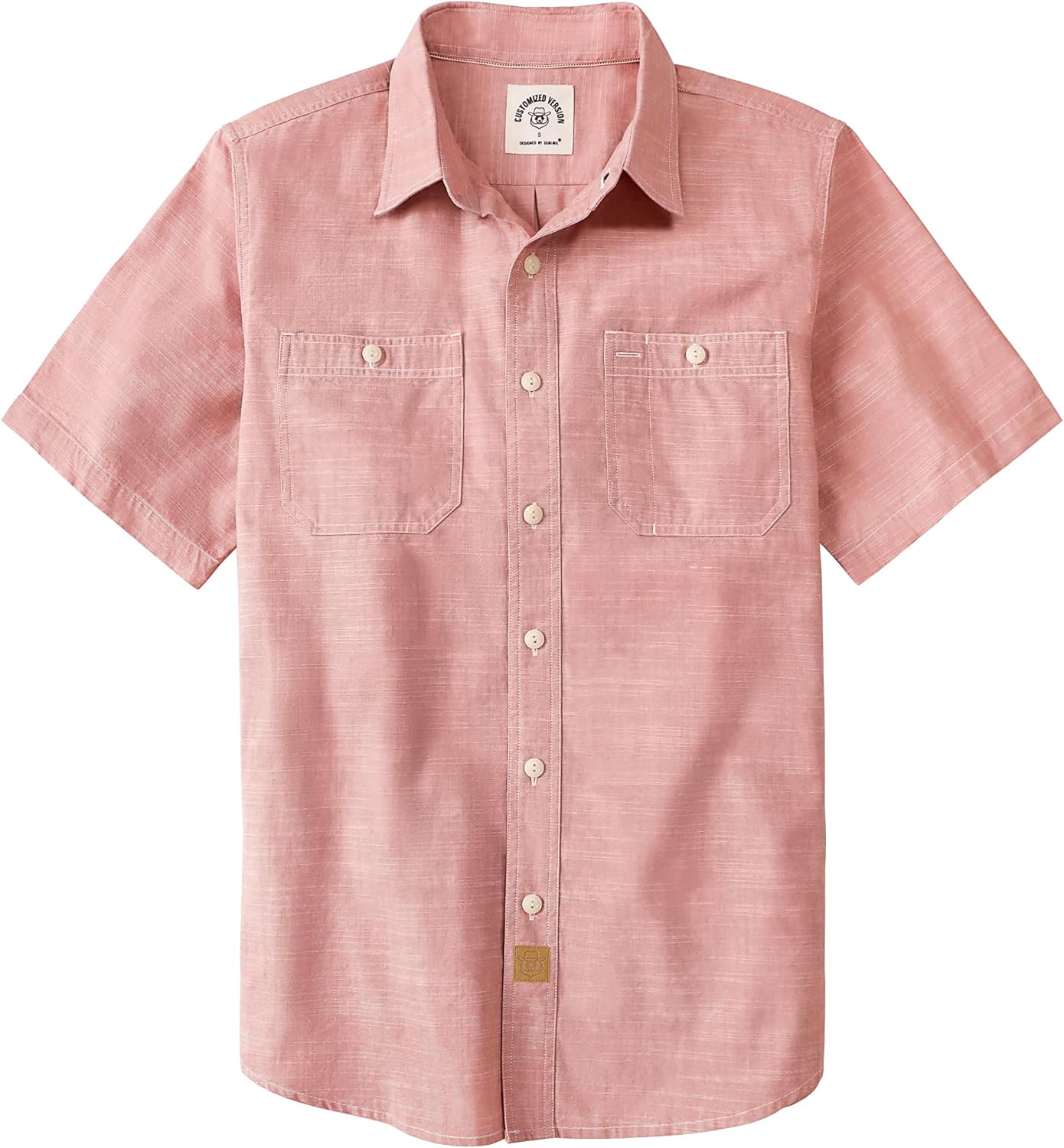 Dubinik Mens Short Sleeve Button Down Chambray Work Shirts