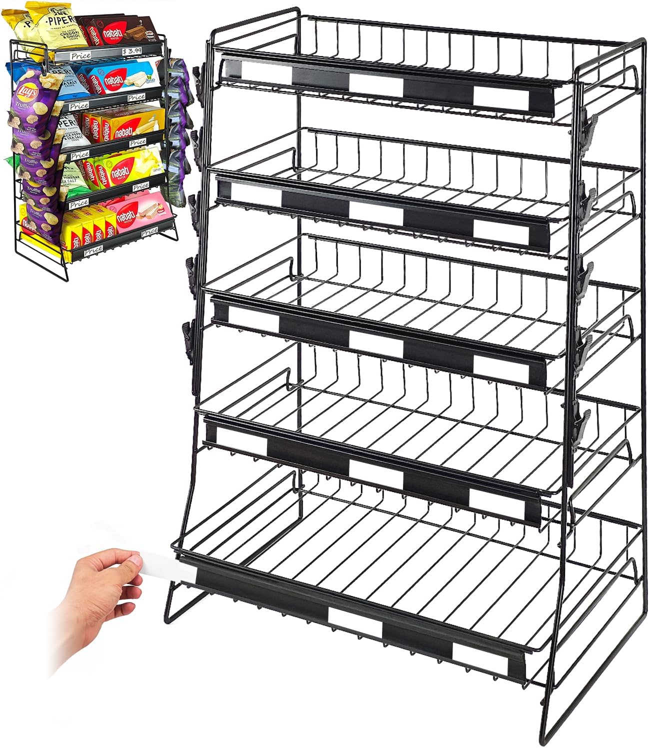 5 Tier Candy Display Rack for Countertop - Snack Organizer Stand