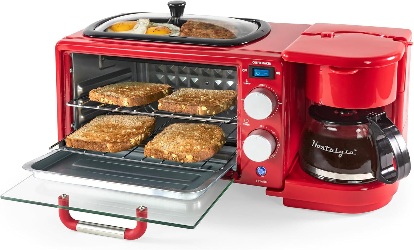 Nostalgia 3-in-1 Retro Breakfast Station for Perfect Mornings