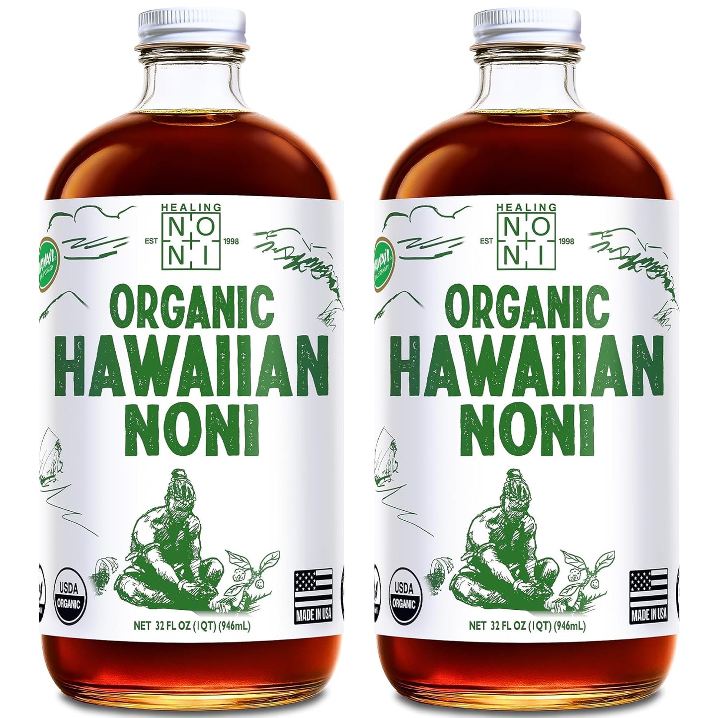 Healing Noni Juice - 100% Pure Organic Cold Pressed Superfood