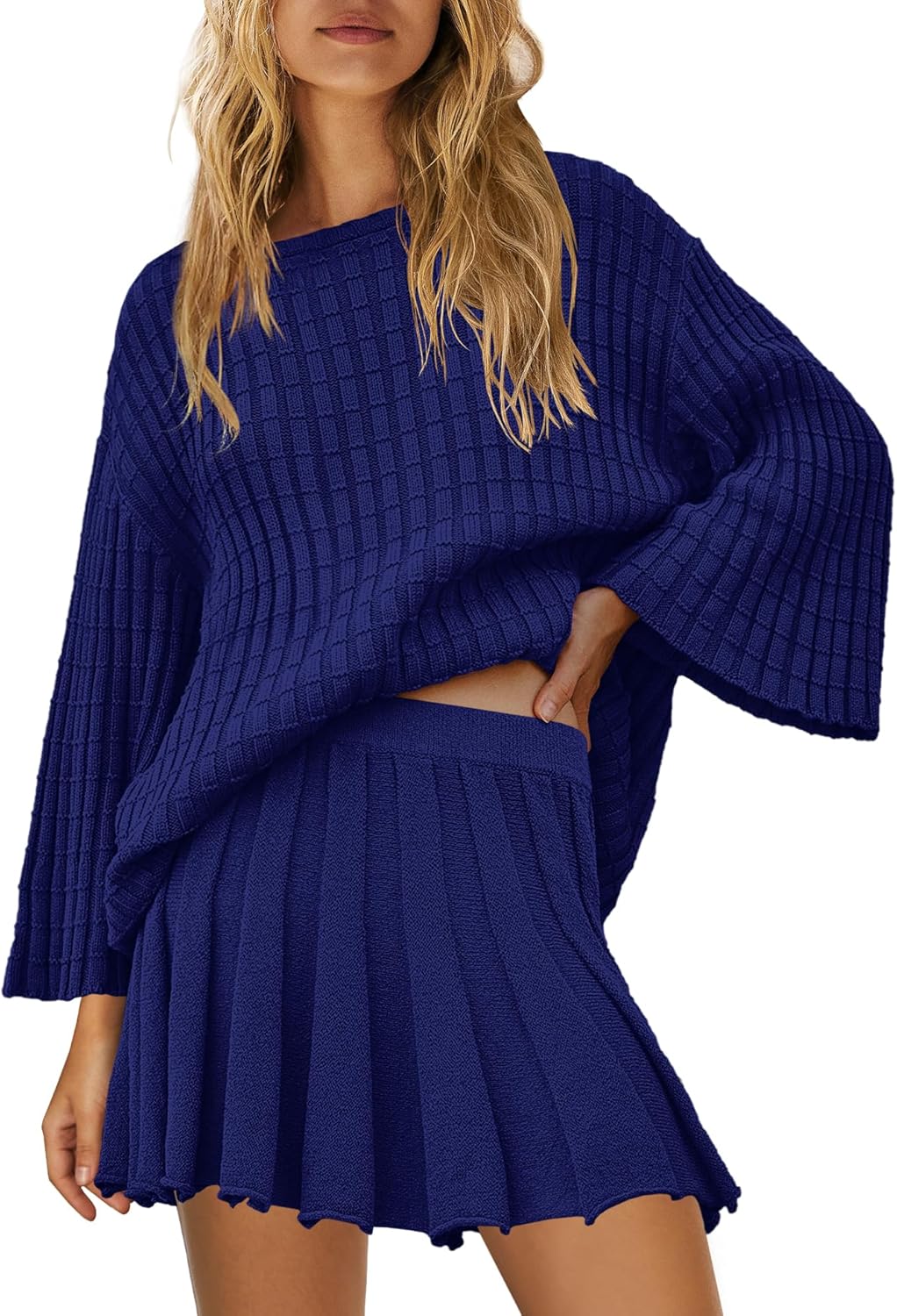 Yanekop Womens 2 Piece Sweater Skirt Set for Cozy Style