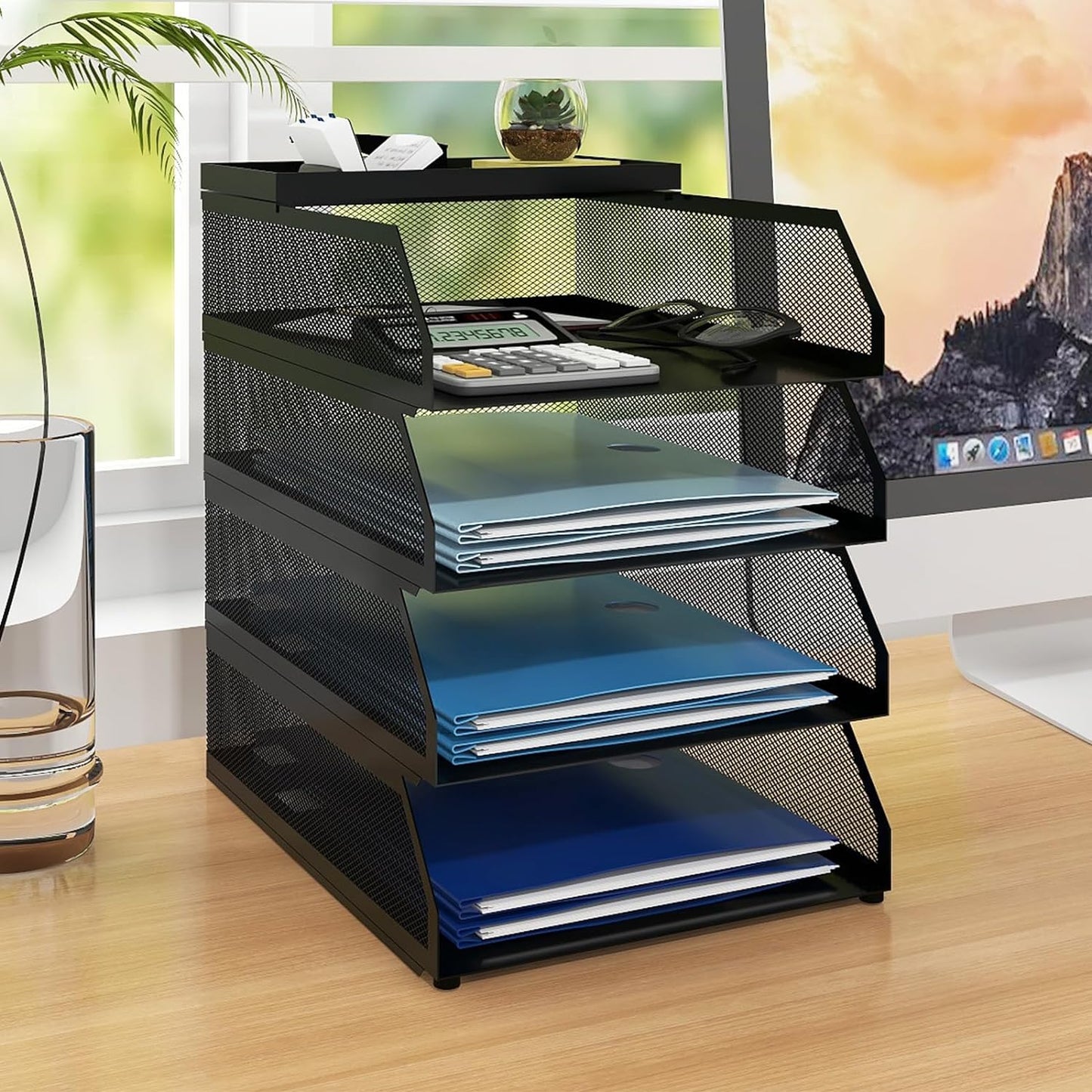 4-Tier Desk Organizer for Efficient Office Storage Solutions