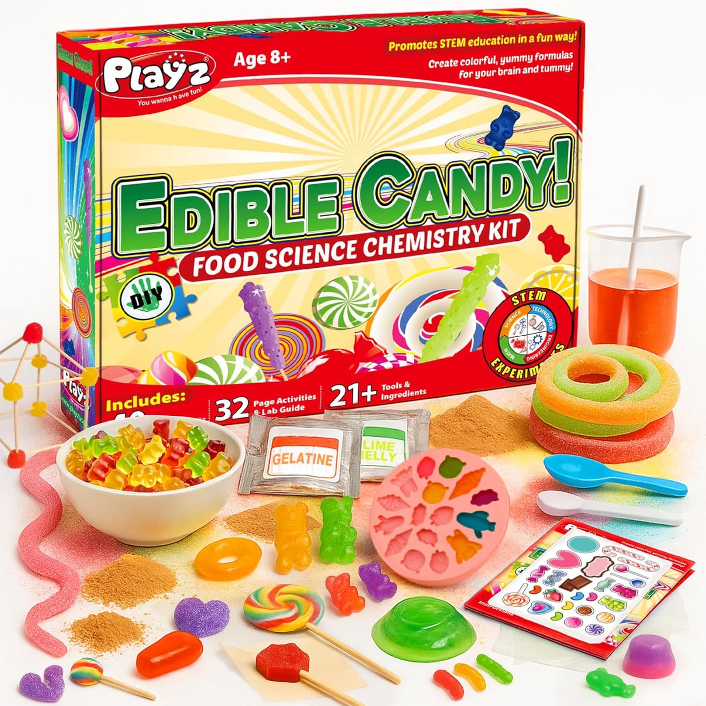 Playz Edible Candy Making Science Kit for Kids Ages 8-12