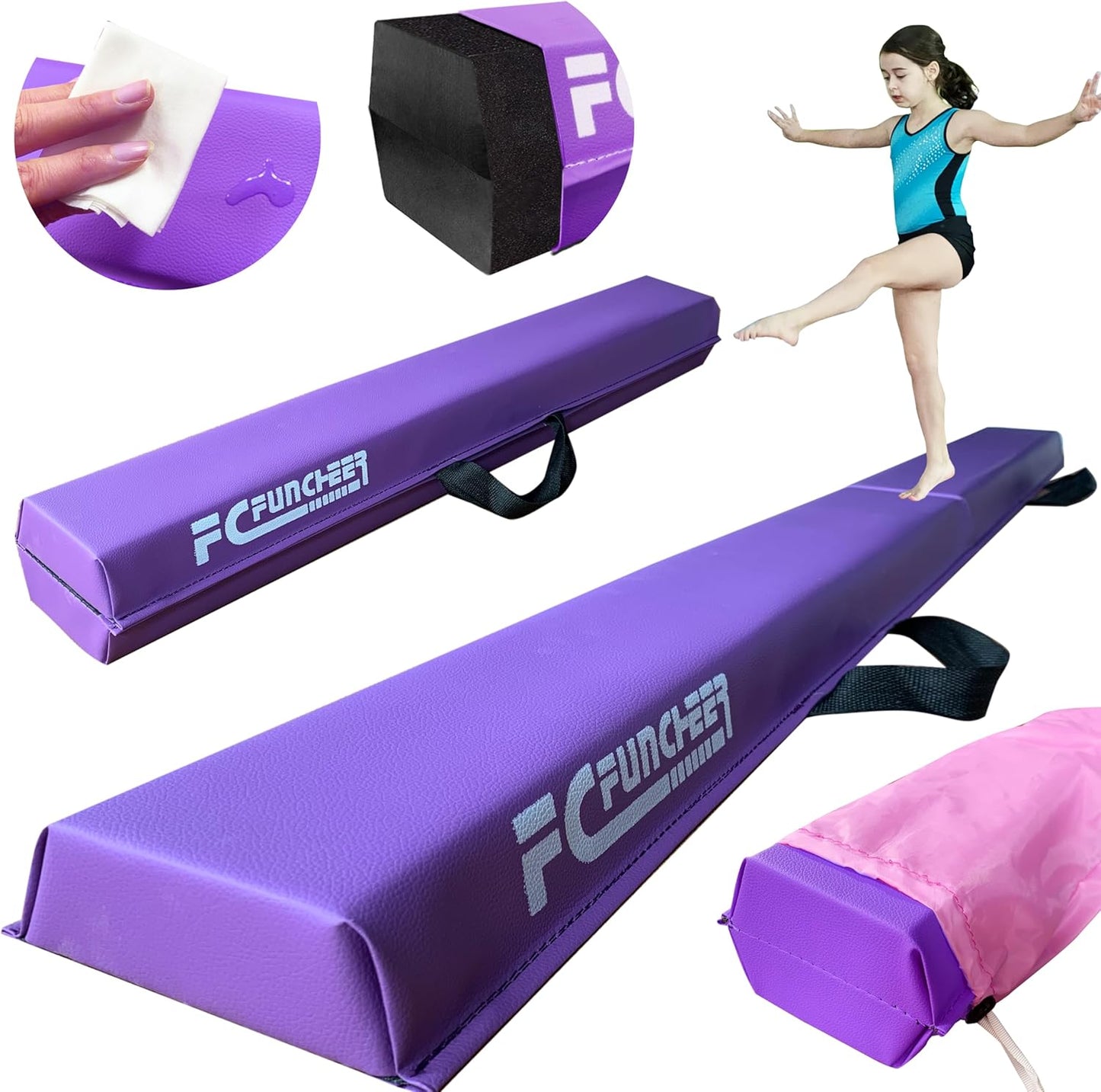 6FT Folding Balance Beam for Kids - Safe Gymnastics Training