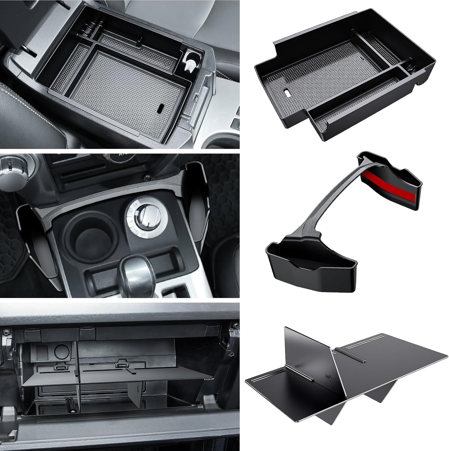 3PCS Center Console Organizer for Toyota 4Runner 2010-2024