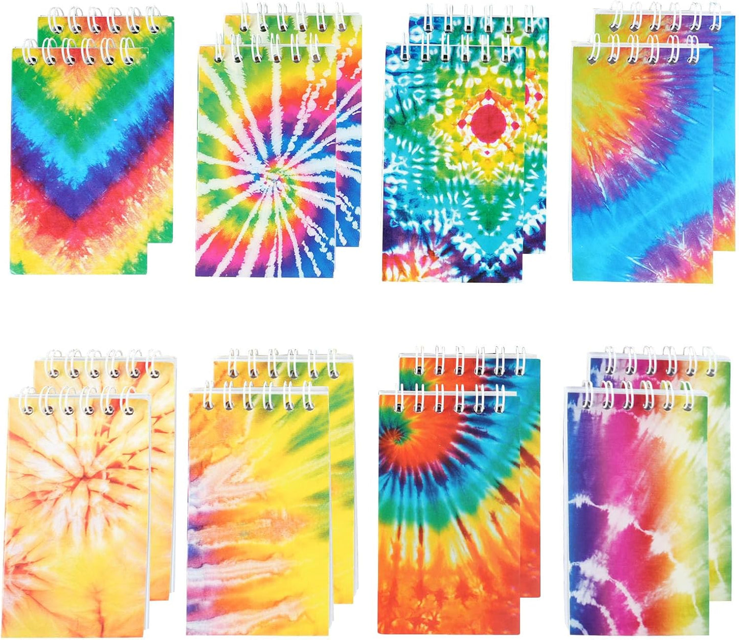 16PCS Mini Tie Dye Notepads - Fun Party Favors for Kids!