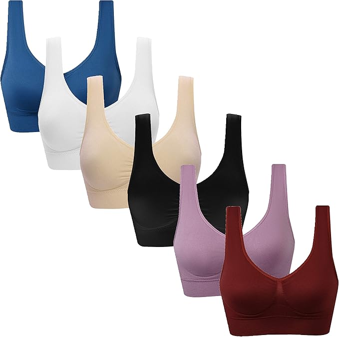 Vermilion Bird Women's 3 Pack Seamless Comfortable Sports Bra
