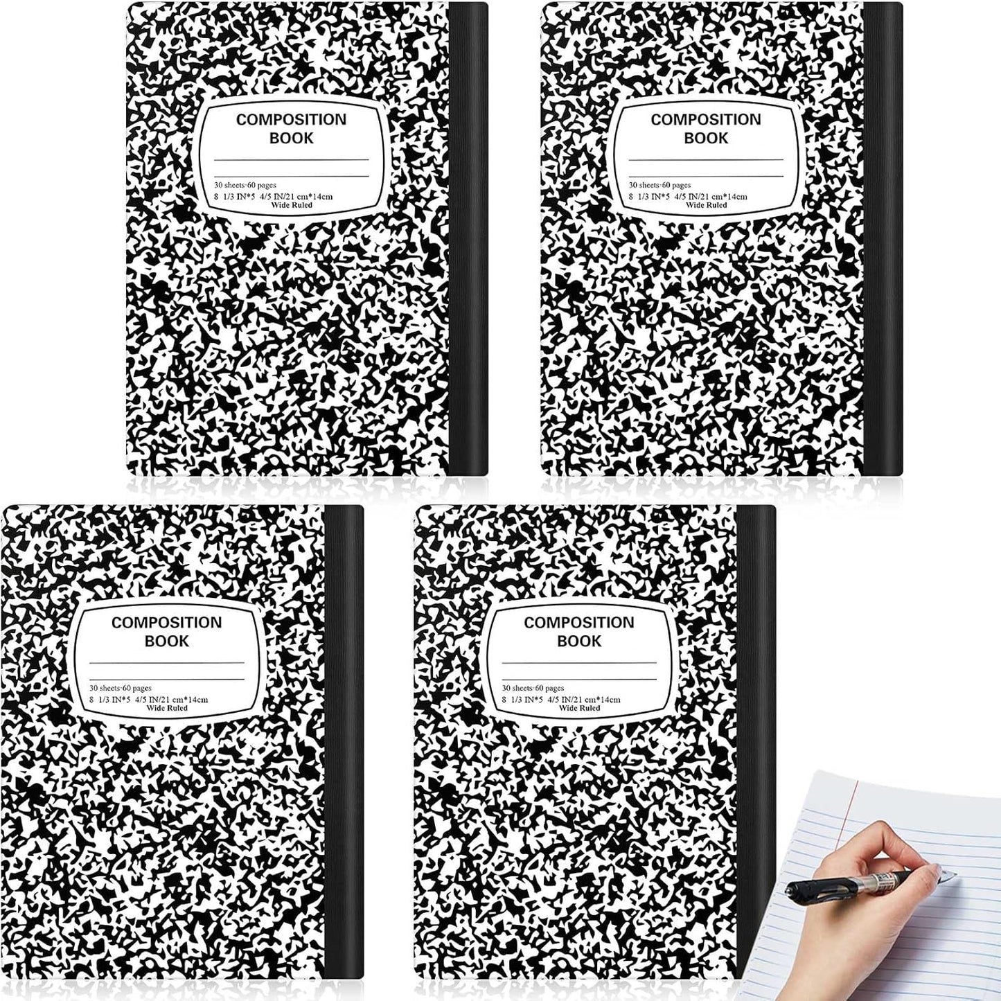 Left-Handed A5 Marble Composition Notebooks: Ideal for Lefties!