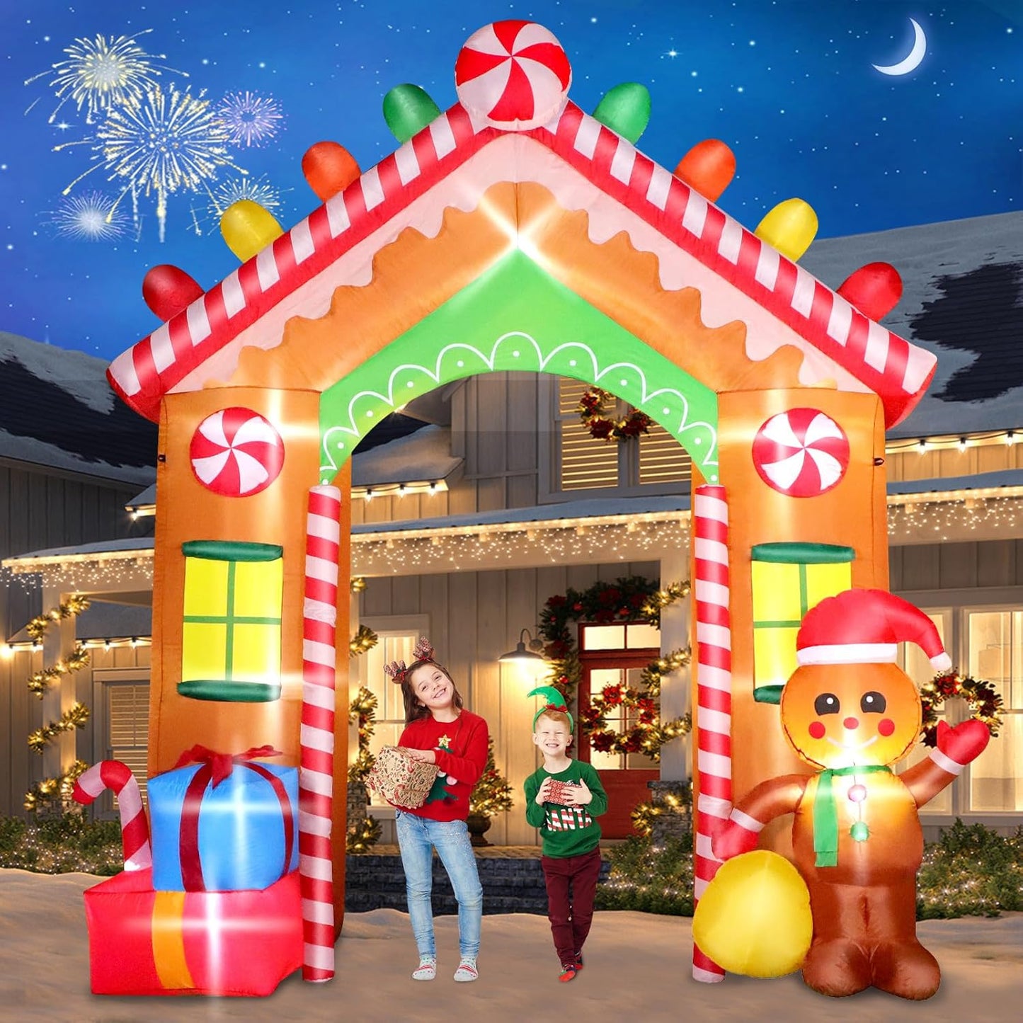 9 FT Christmas Inflatable Archway for Outdoor Holiday Decor