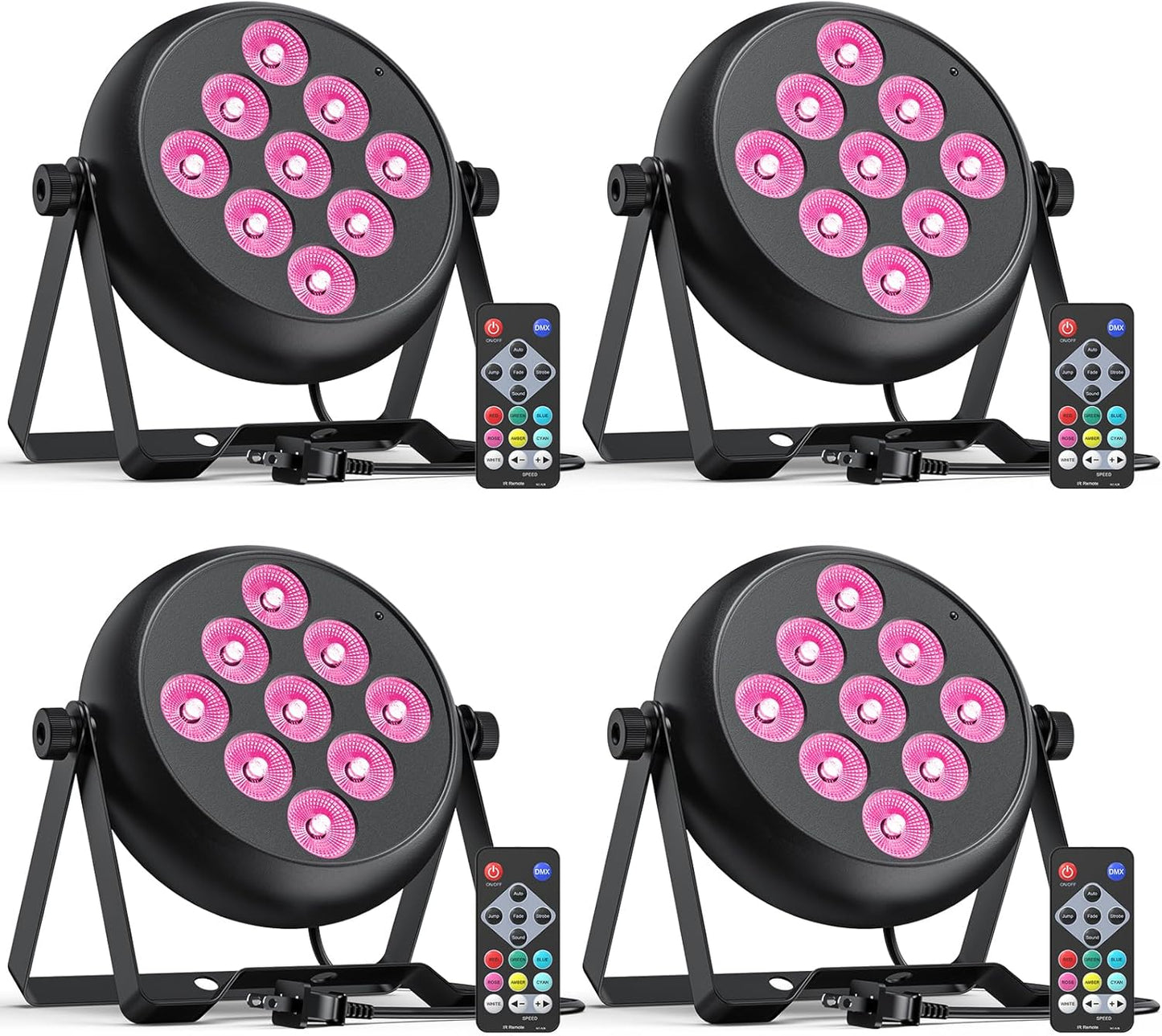 36W LEDs Stage Par Light 4 Pack for DJ Party and Events