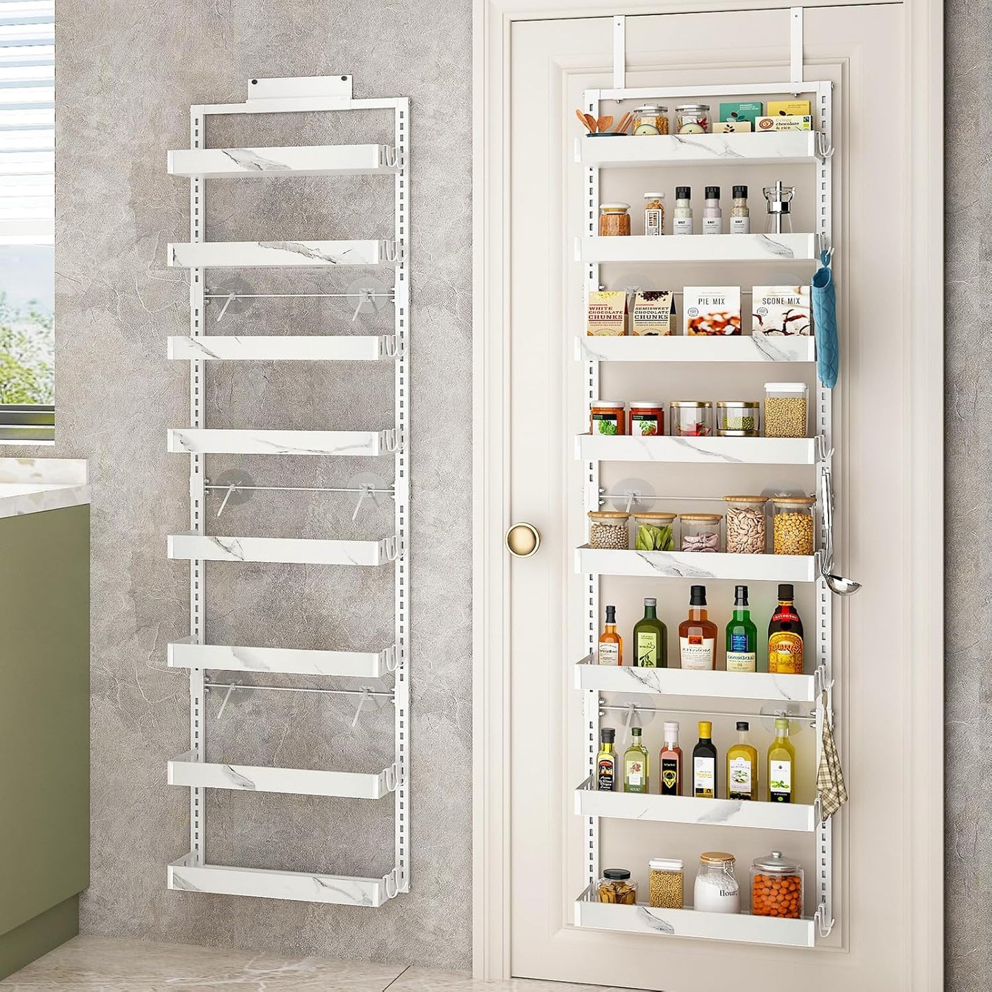 Over the Door Pantry Organizer by bukfen - 8-Tier Storage Solution