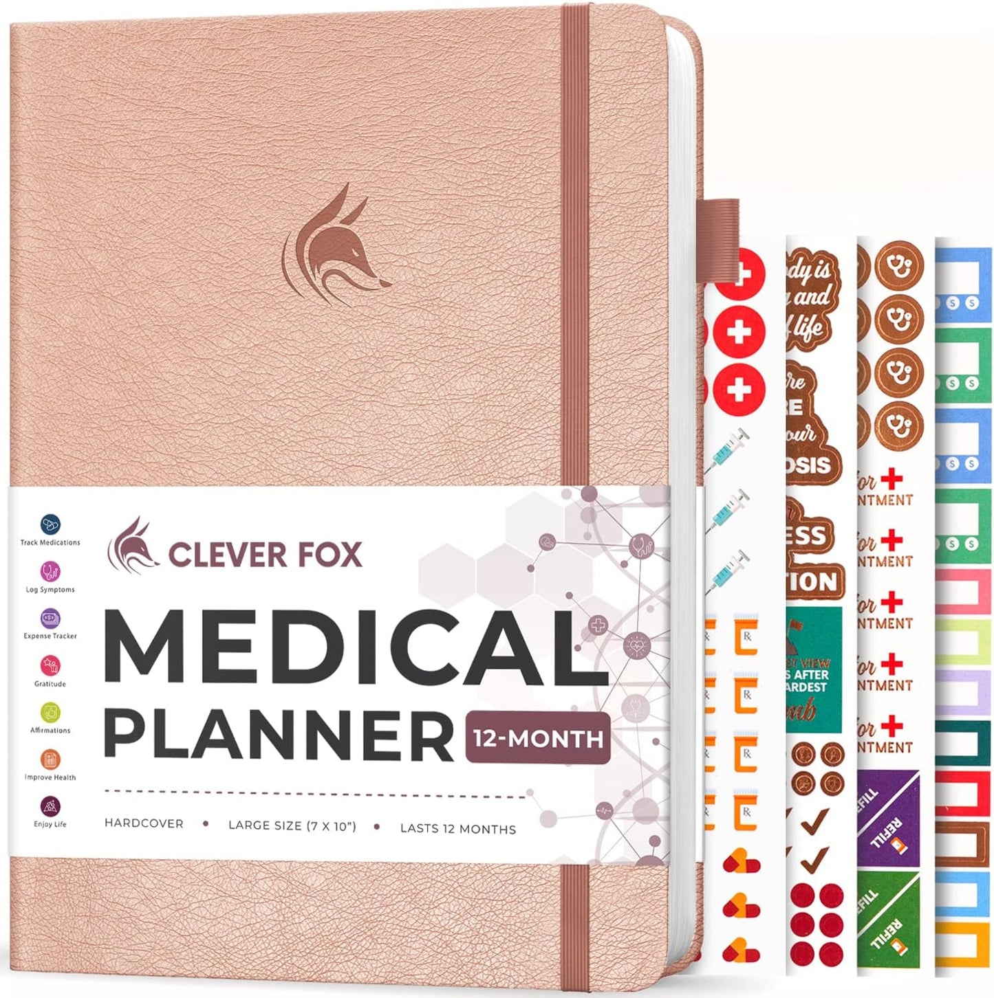 Clever Fox Large Medical Planner for Health and Wellness Tracking